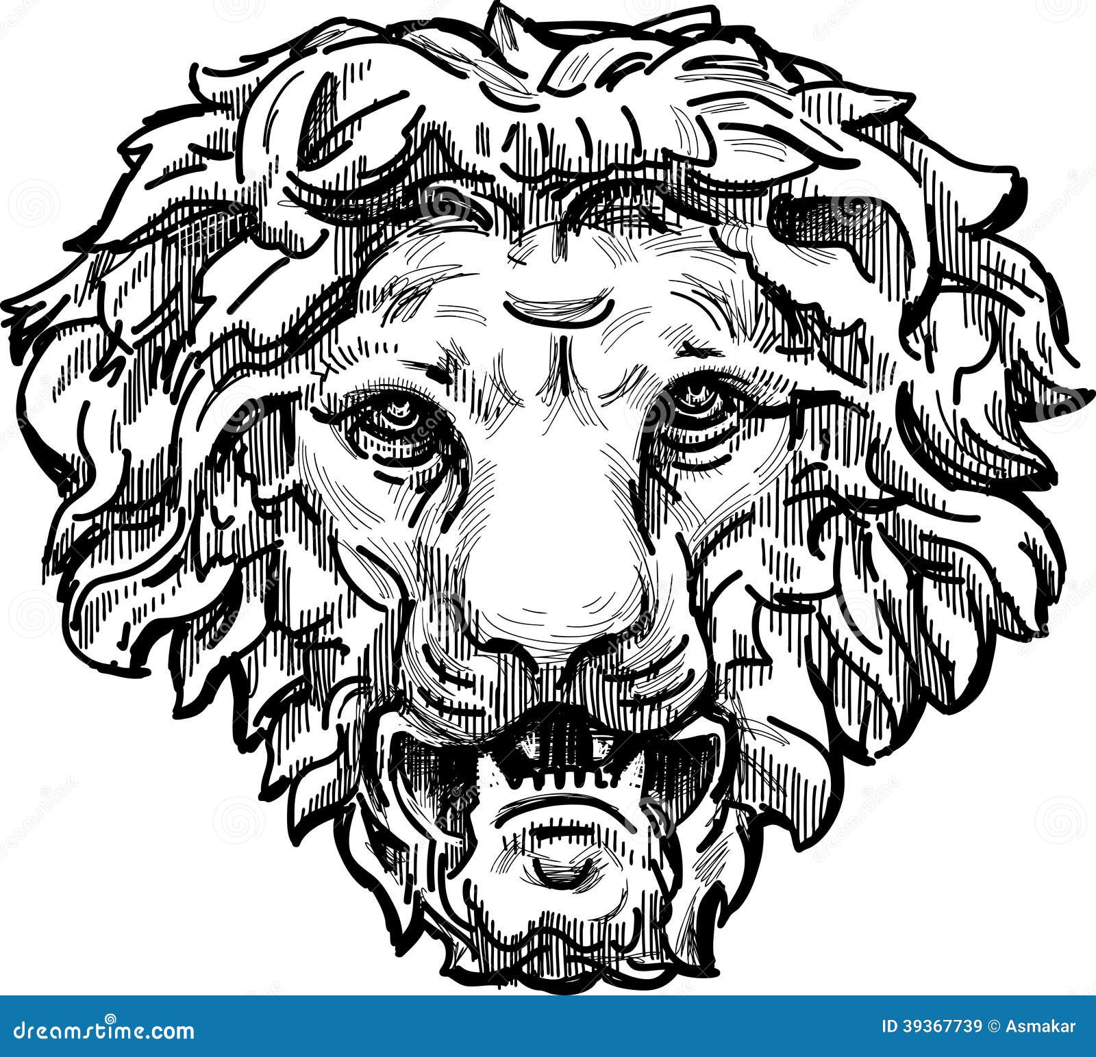 app tumblr drawings line Photo Stock Snarling Head 39367739  Image: Lion