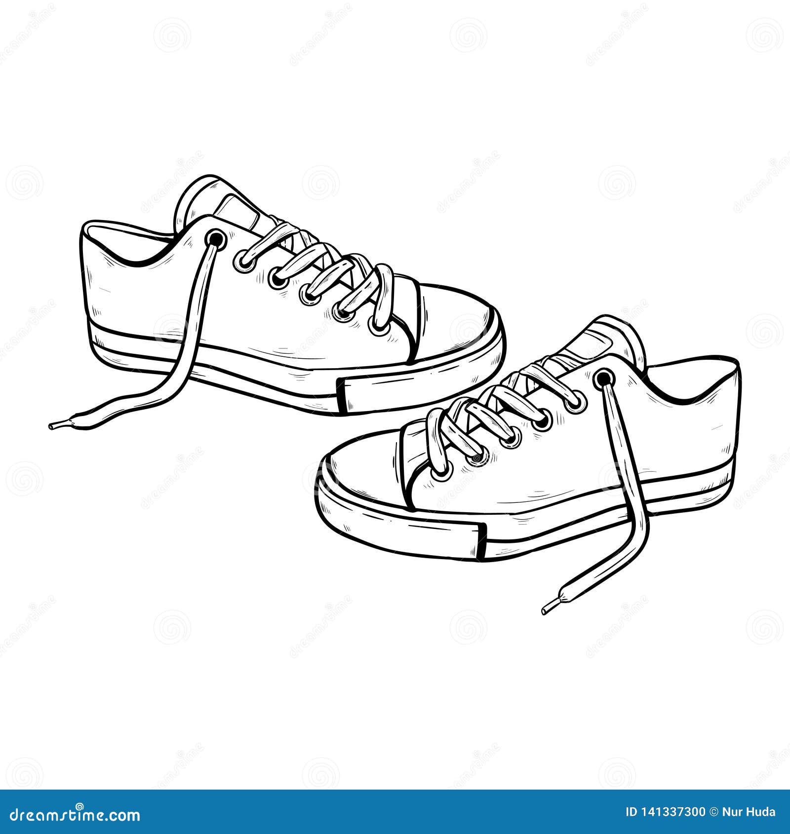 Sneaker Doodle Icon Vector Hand Drawing Stock Vector - Illustration of ...