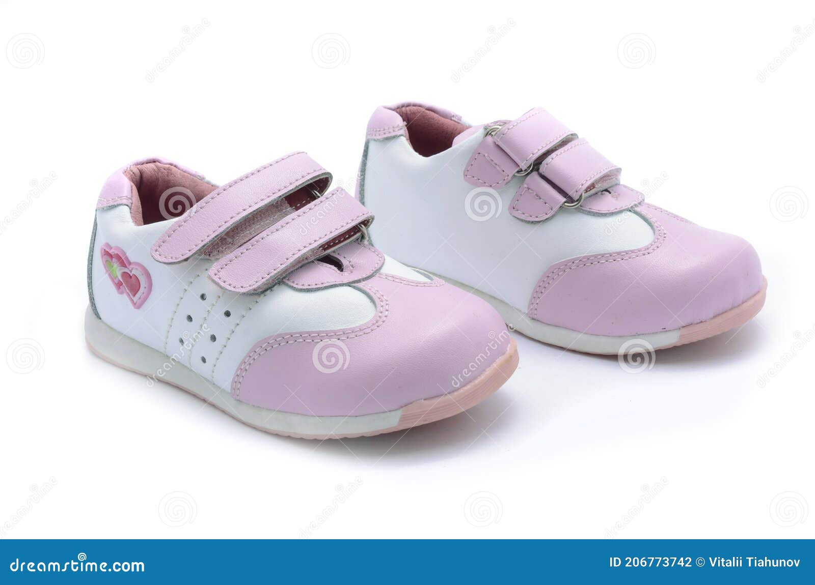 Sneakers for Baby Isolated on White Stock Photo - Image of small, pink ...