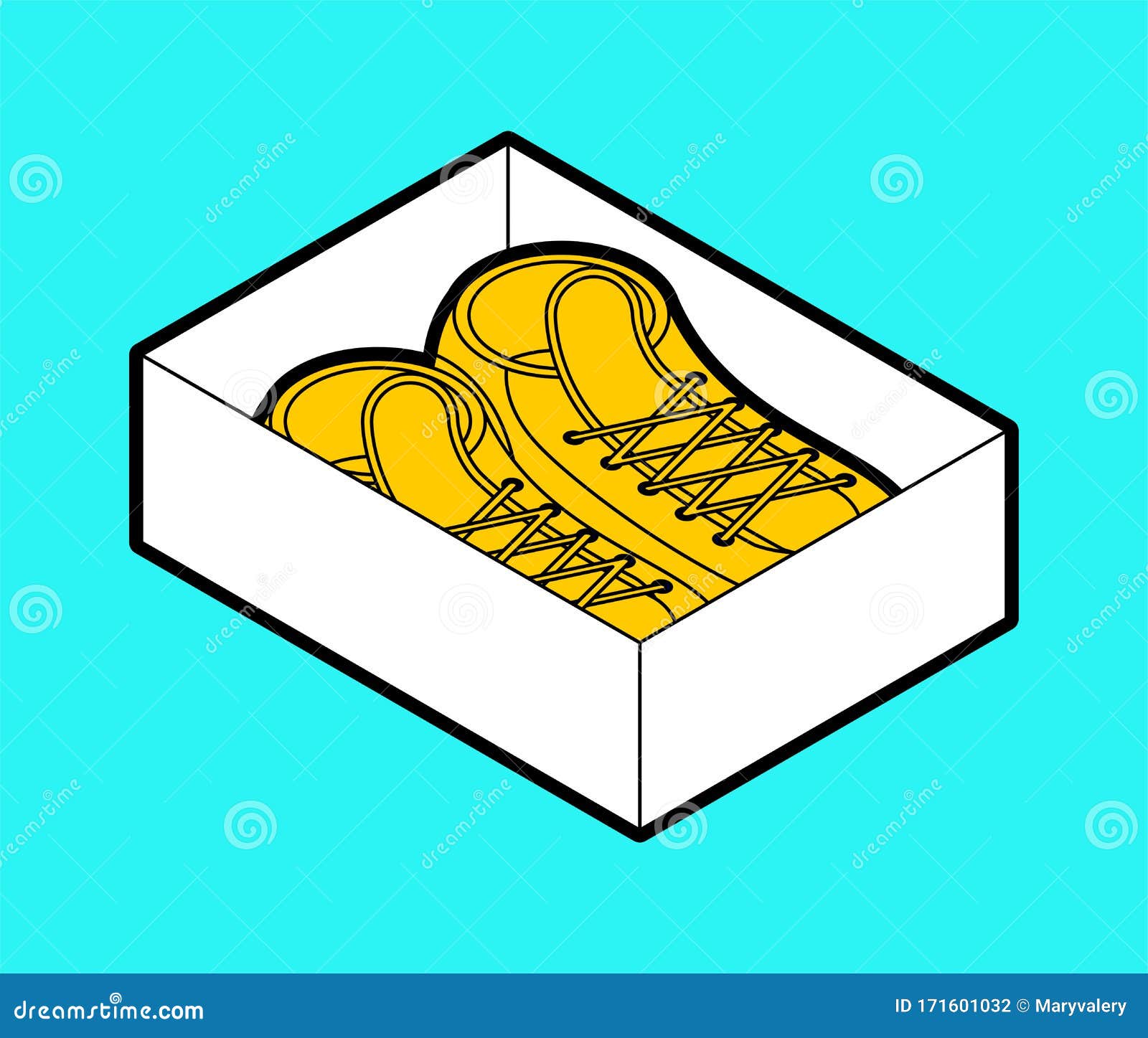 Sneakers in Box Isolated. Shoes Vector Illustration Stock Vector