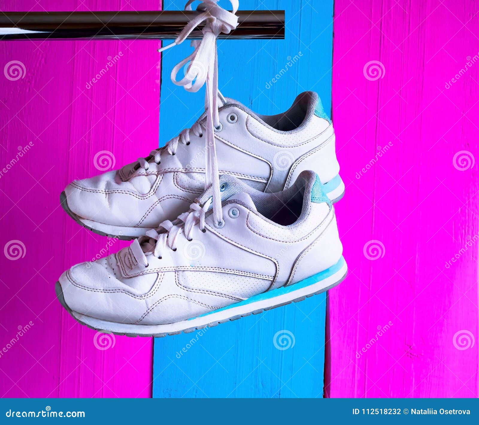 Sneakers On A Glamorous Pink Background Stock Photo - Image of ...