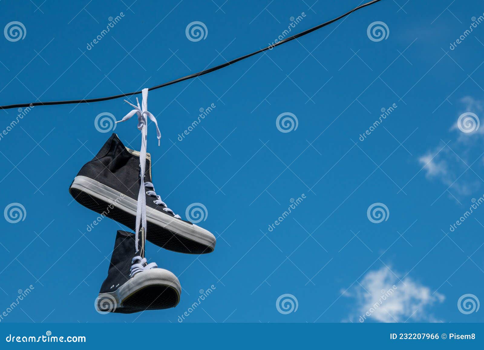 Sneakers Hanging on Electric Wires Stock Photo - Image of pair, hung ...