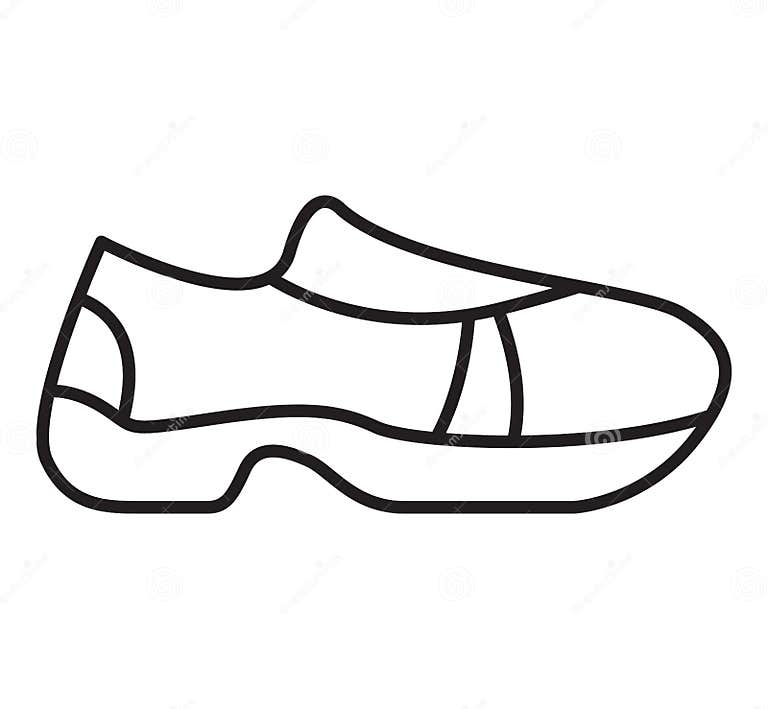 Sneakers Icon. Outline Shoes Sign. Sport Footwear. Stock Vector ...