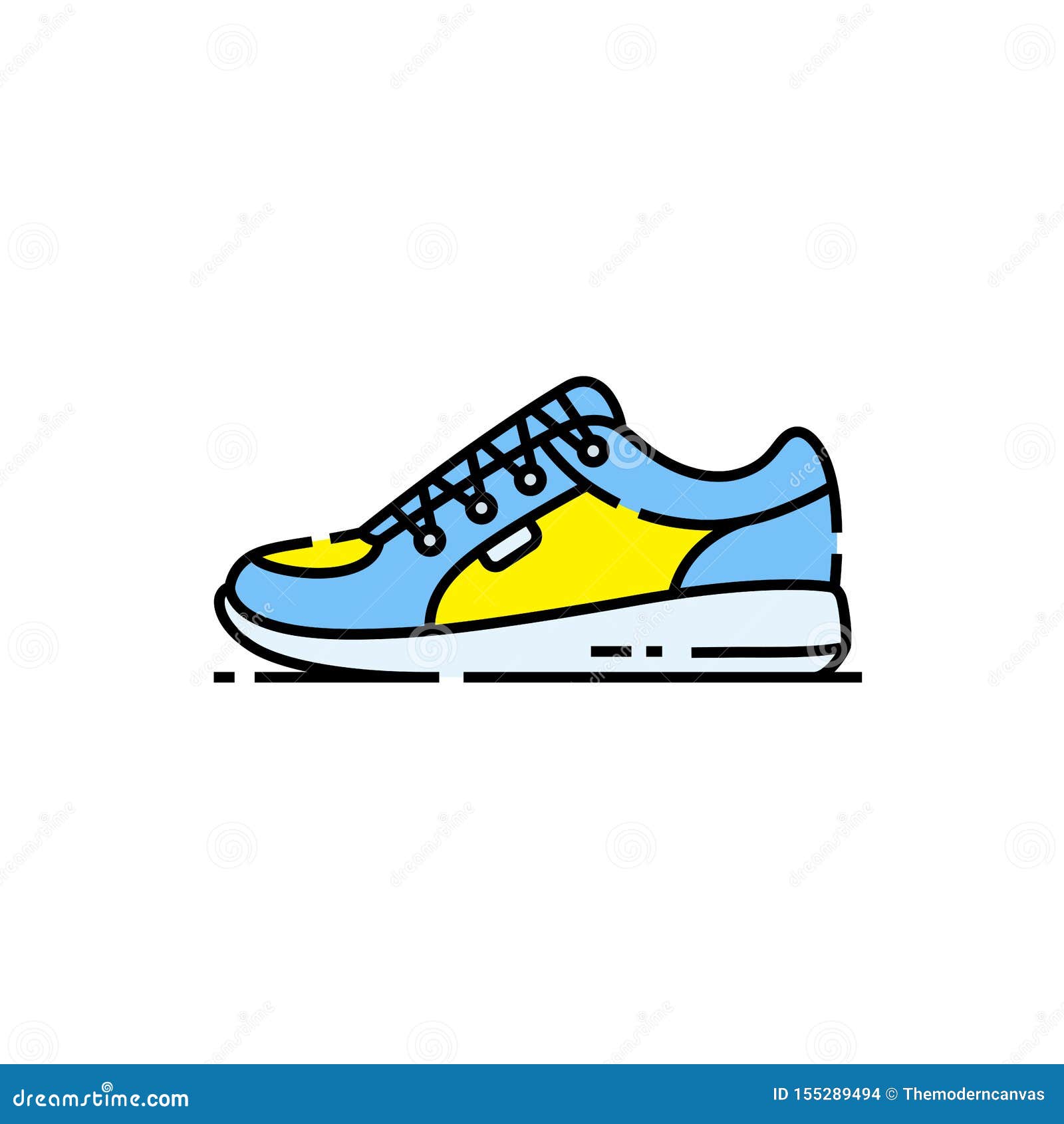 Sneakers line icon stock vector. Illustration of sign - 155289494