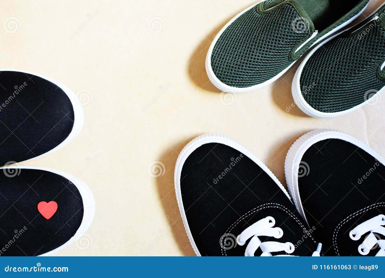 Sneakers with Little Red Heart Stock Image - Image of family, heart ...