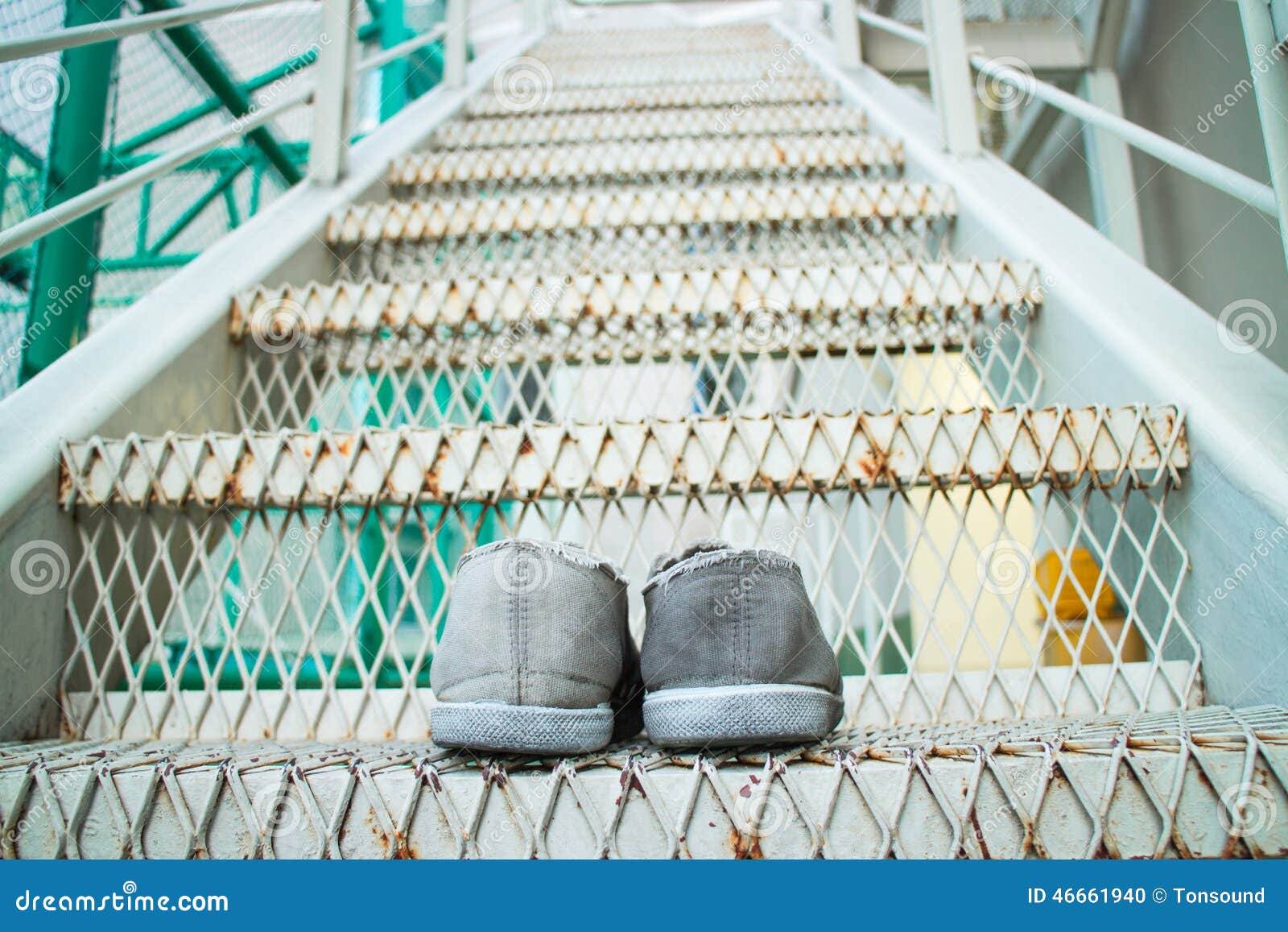 Sneakers stock photo. Image of stairs, beginning, step 46661940