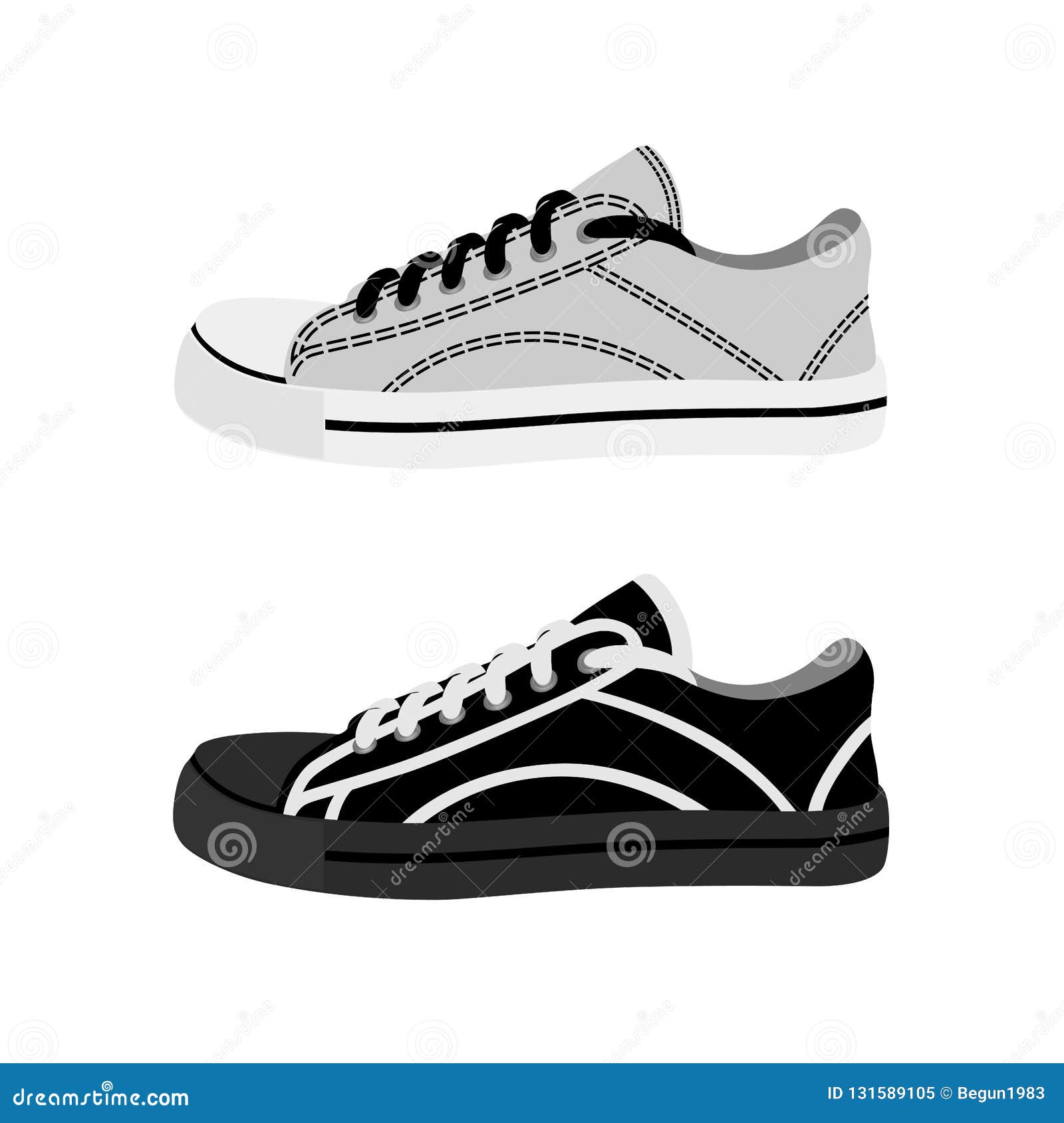 Sneakers In The Vector On A White Background.Logo Sneakers. Stock ...