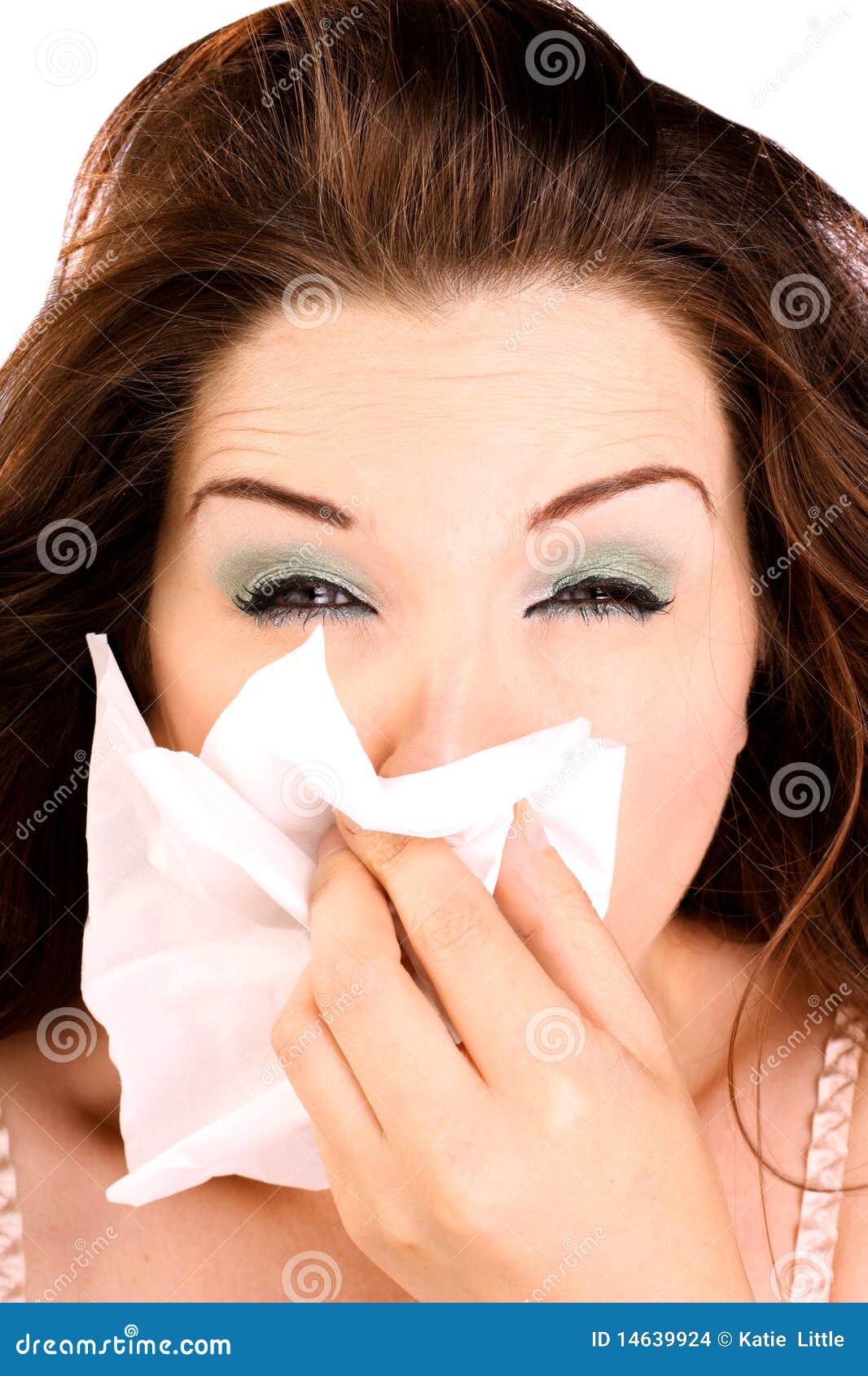 Sneezing Woman stock photo. Image of cosmetics, lady - 14639924