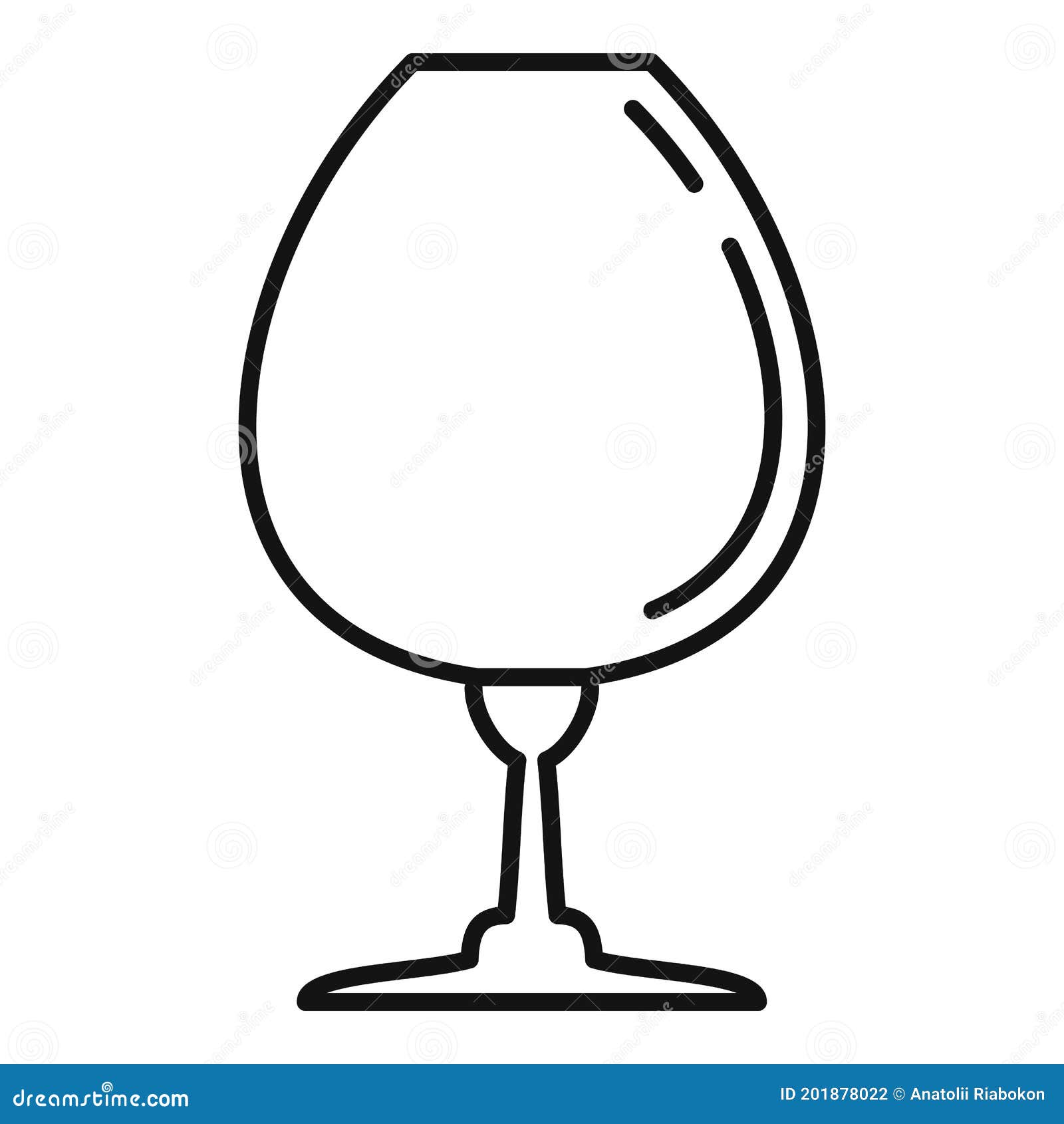 Snifter Wineglass Icon, Outline Style Stock Vector Illustration of