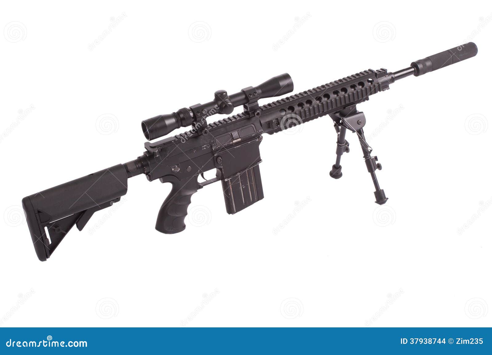 sniper rifle with bipod