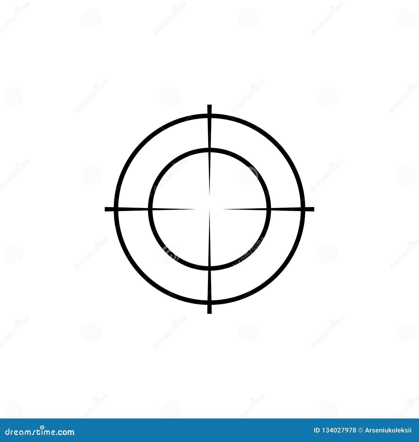 sniper scope crosshairs thin icon set.  rifle gun target