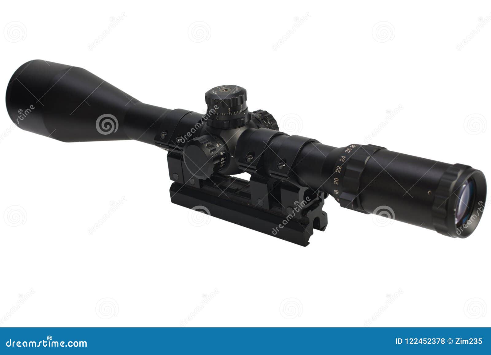 Telescopic sight stock photo. Image of parallax, hand - 122452378