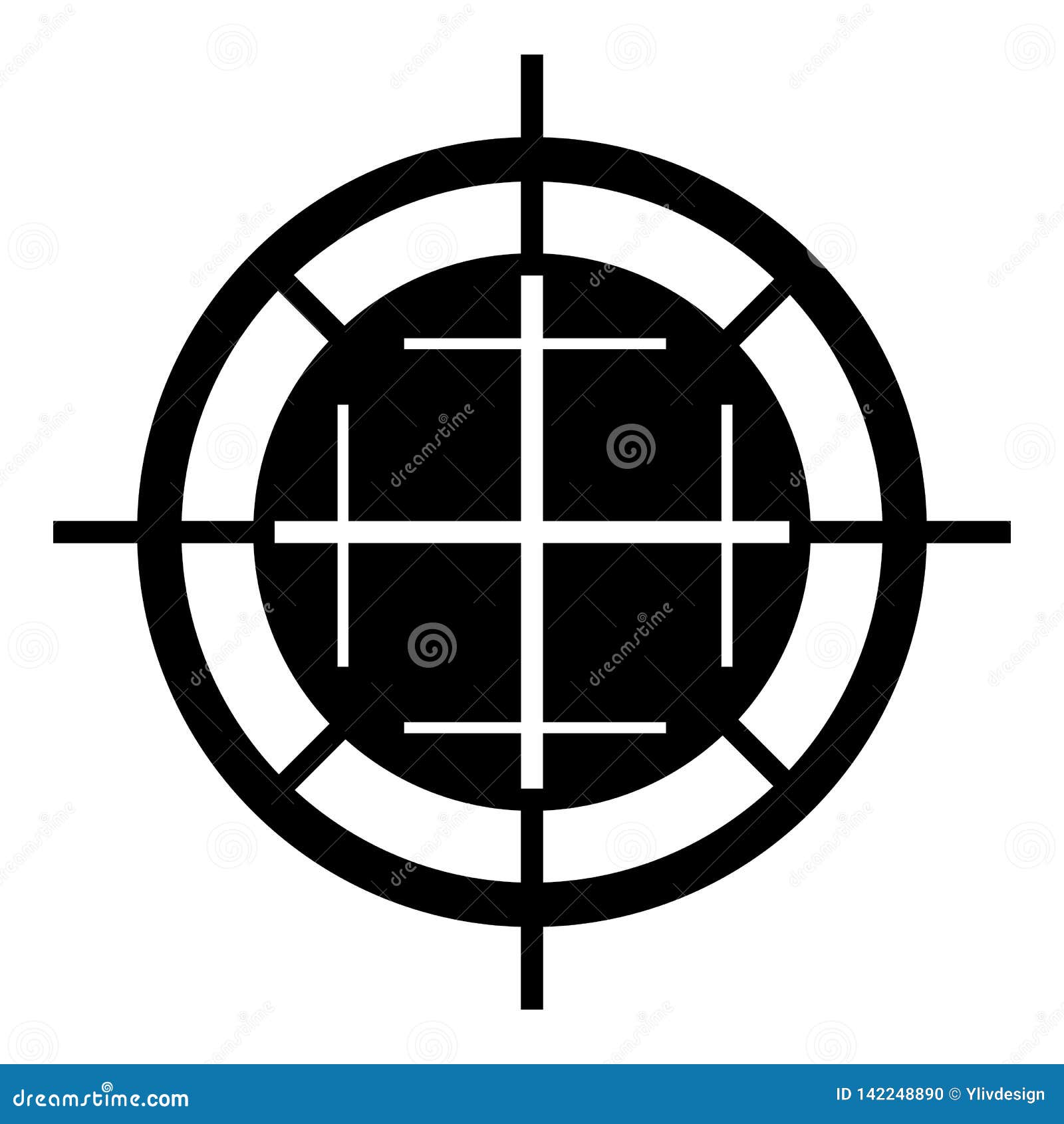 sniper shooting icon, simple style