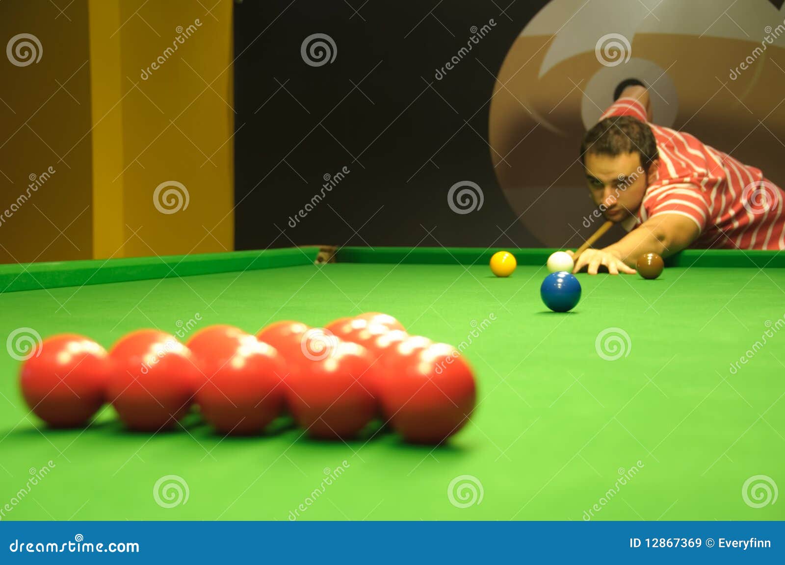 Snooker opening shot stock image. Image of sport, balls 12867369