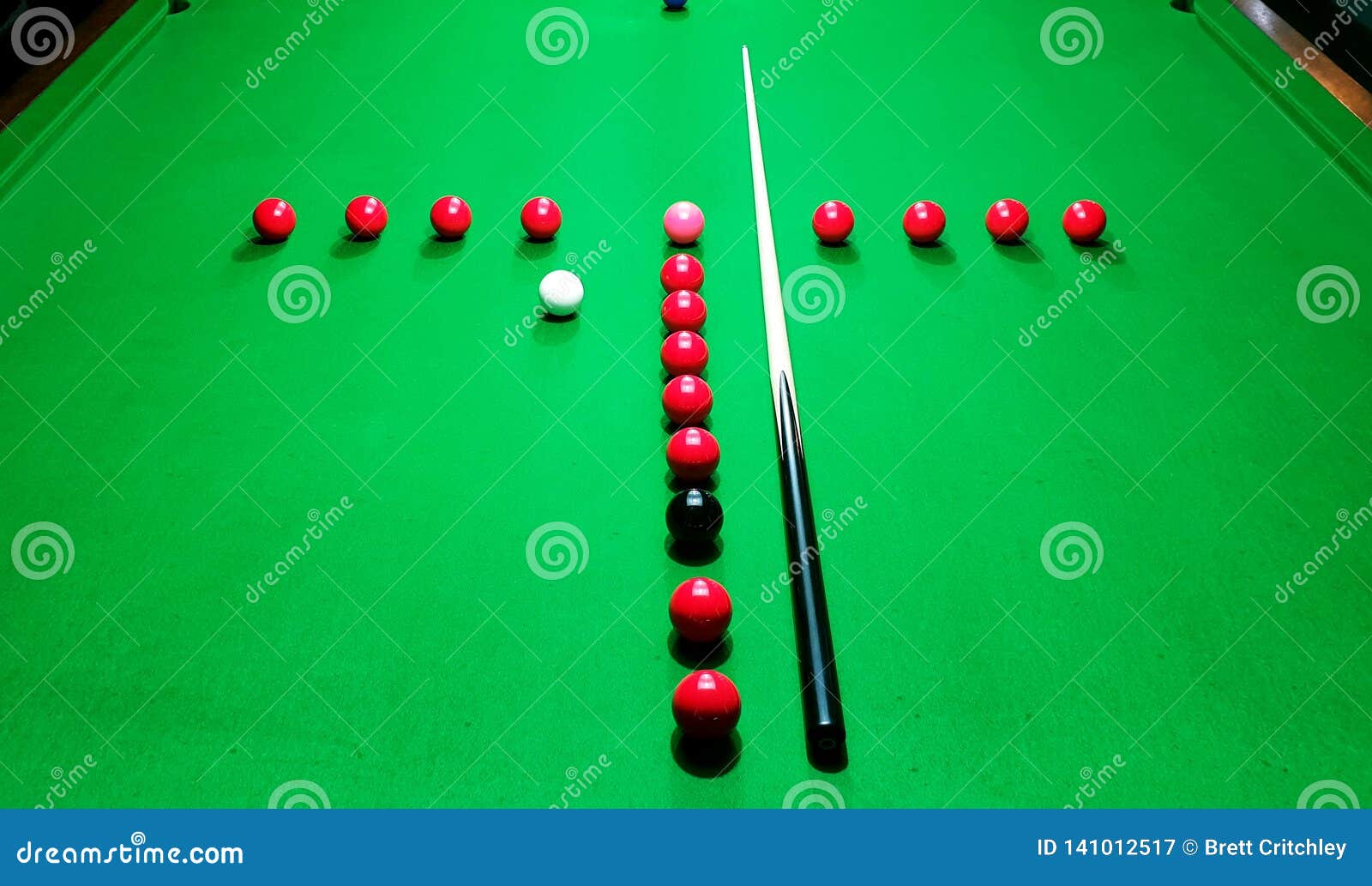 Snooker T Practice Routine Setup On Green Baize Snooker Table Stock Image Image Of Routine Practice 141012517