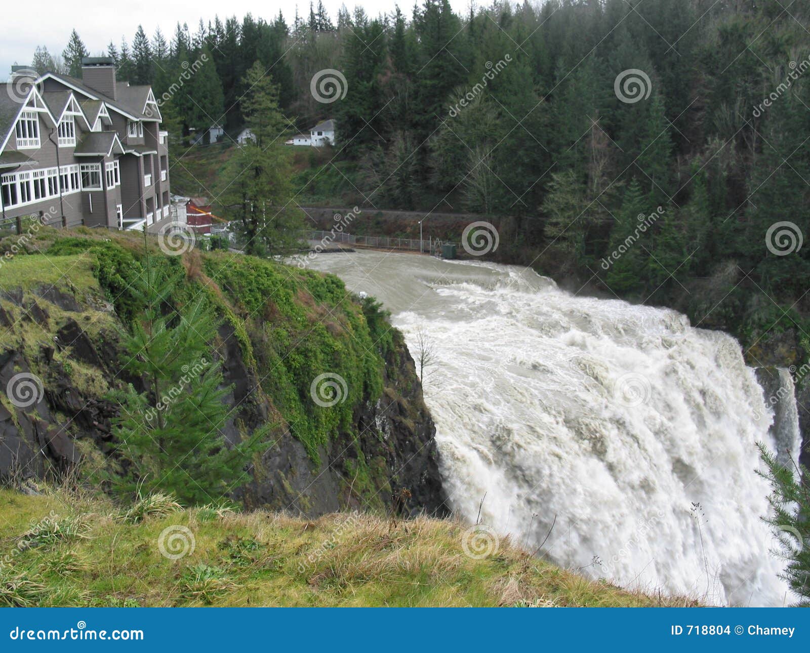 Snoqualmie Falls and the Lodge Stock Photo Image of plunge, high 718804