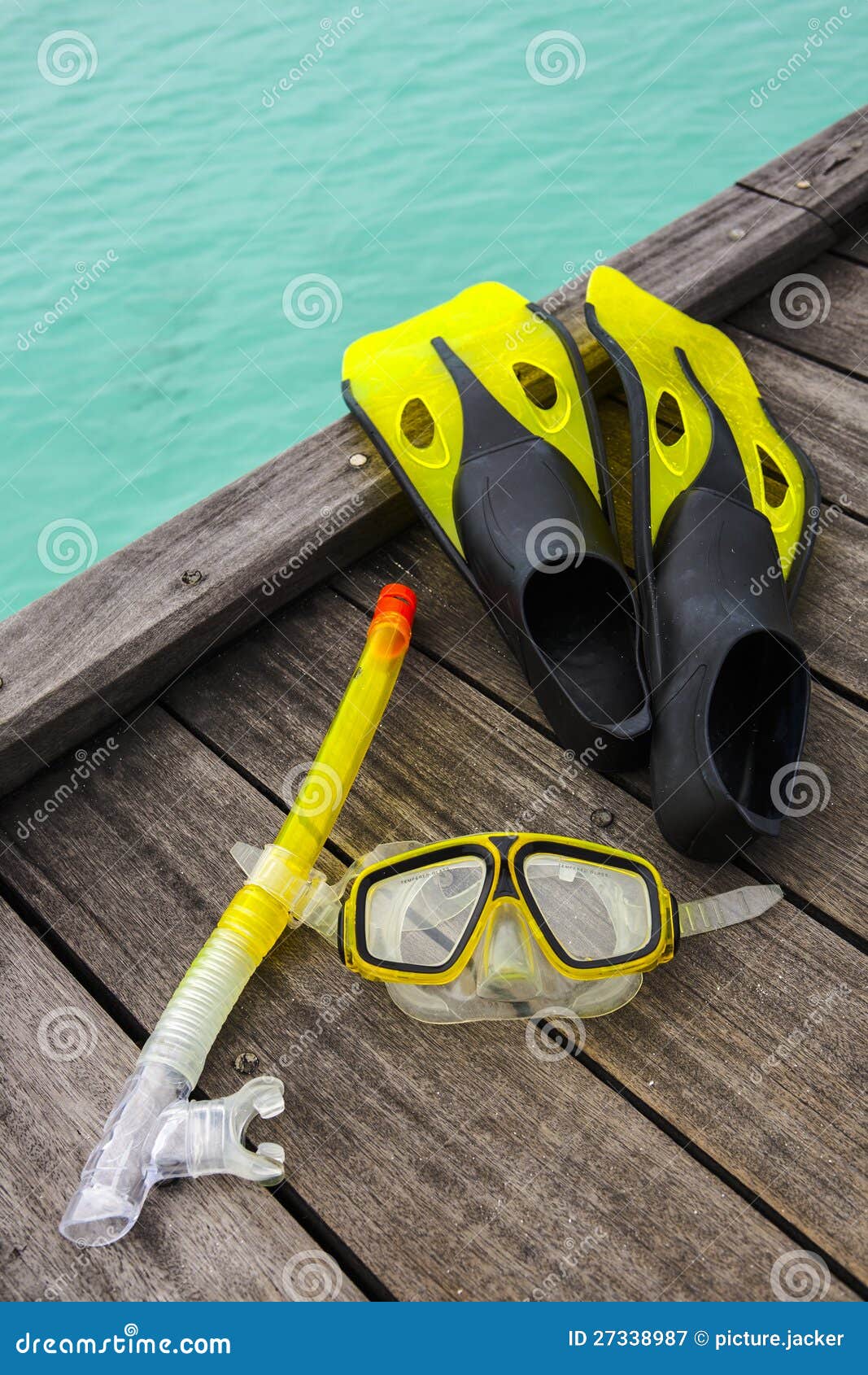 Snorkel Equipment on the Jetty Stock Image Image of snorkel