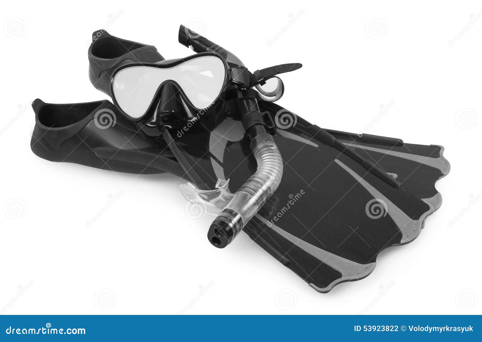 Snorkel, Flippers and Mask for Diving Stock Photo Image of pure