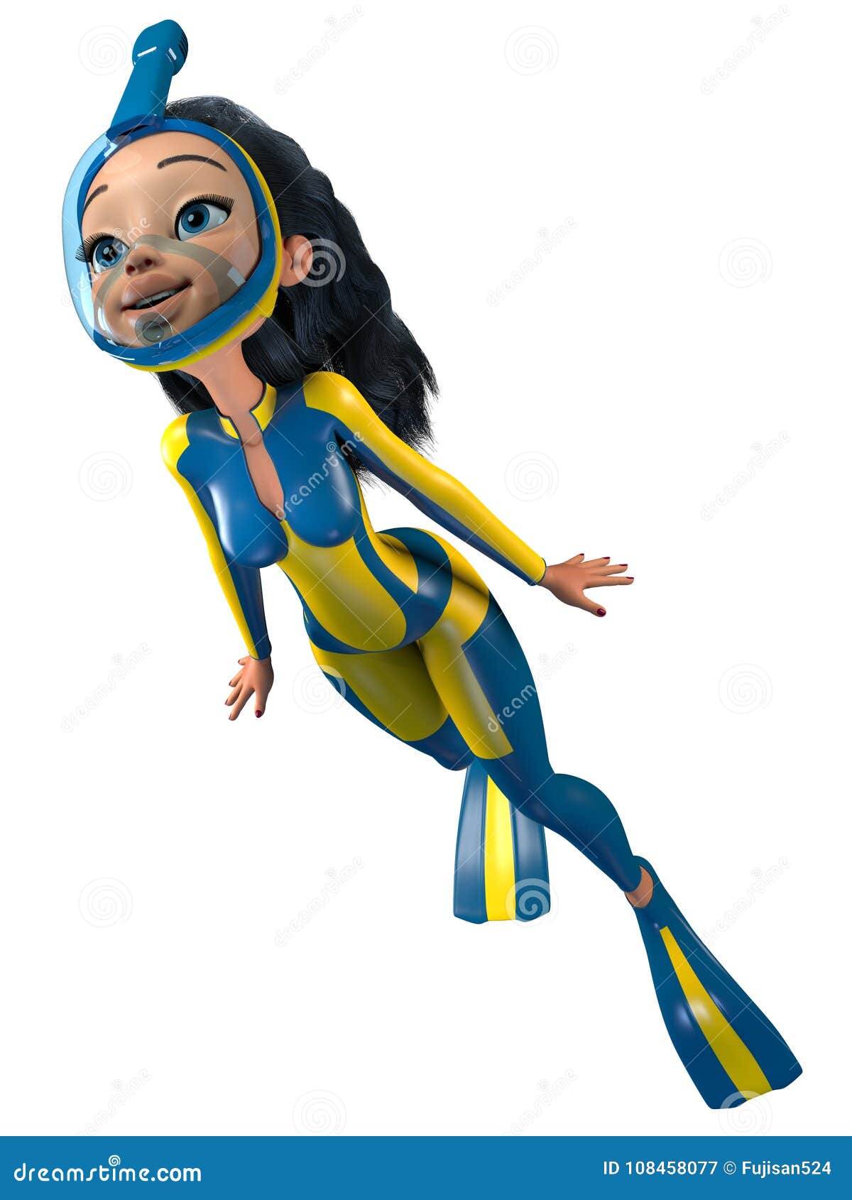 Snorkeling иллюстрация штока. иллюстрации насчитывающей дышая 108458077