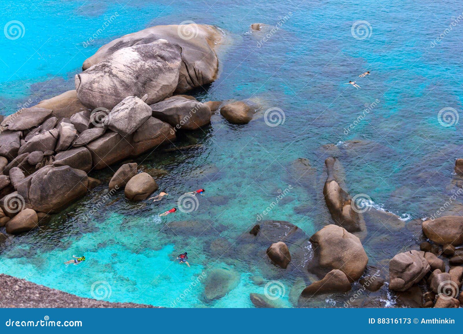 Beautiful Tropical Sea and Blue Sky of Similan Island, Phang-nga