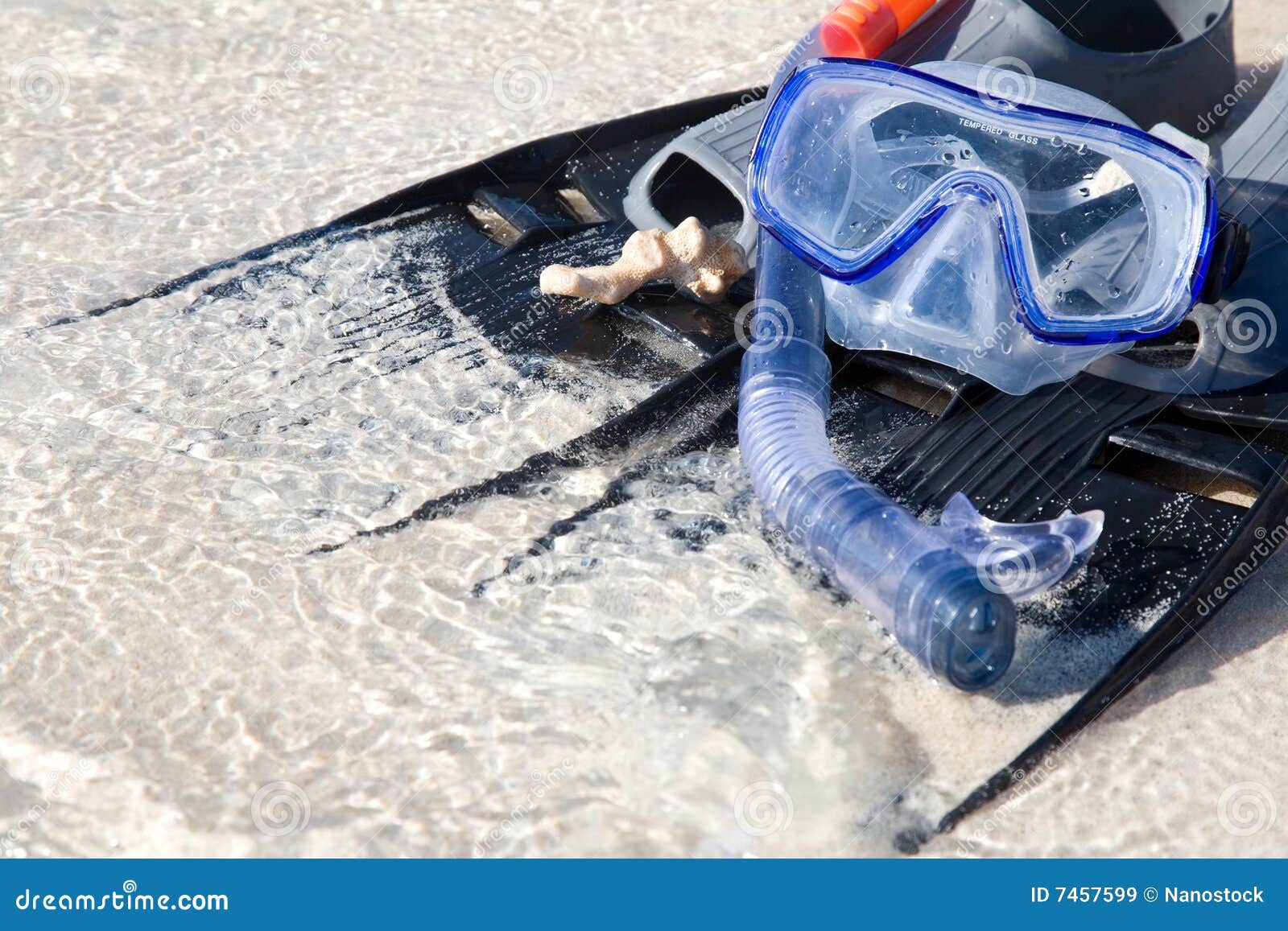 Snorkeling Equipment on Sand Stock Image Image of snorkel, face 7457599