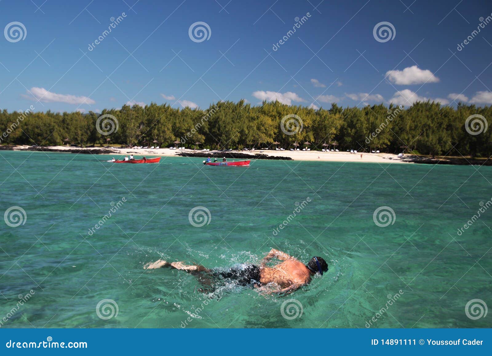 Snorkeling in Mauritius stock image. Image of turquoise 14891111