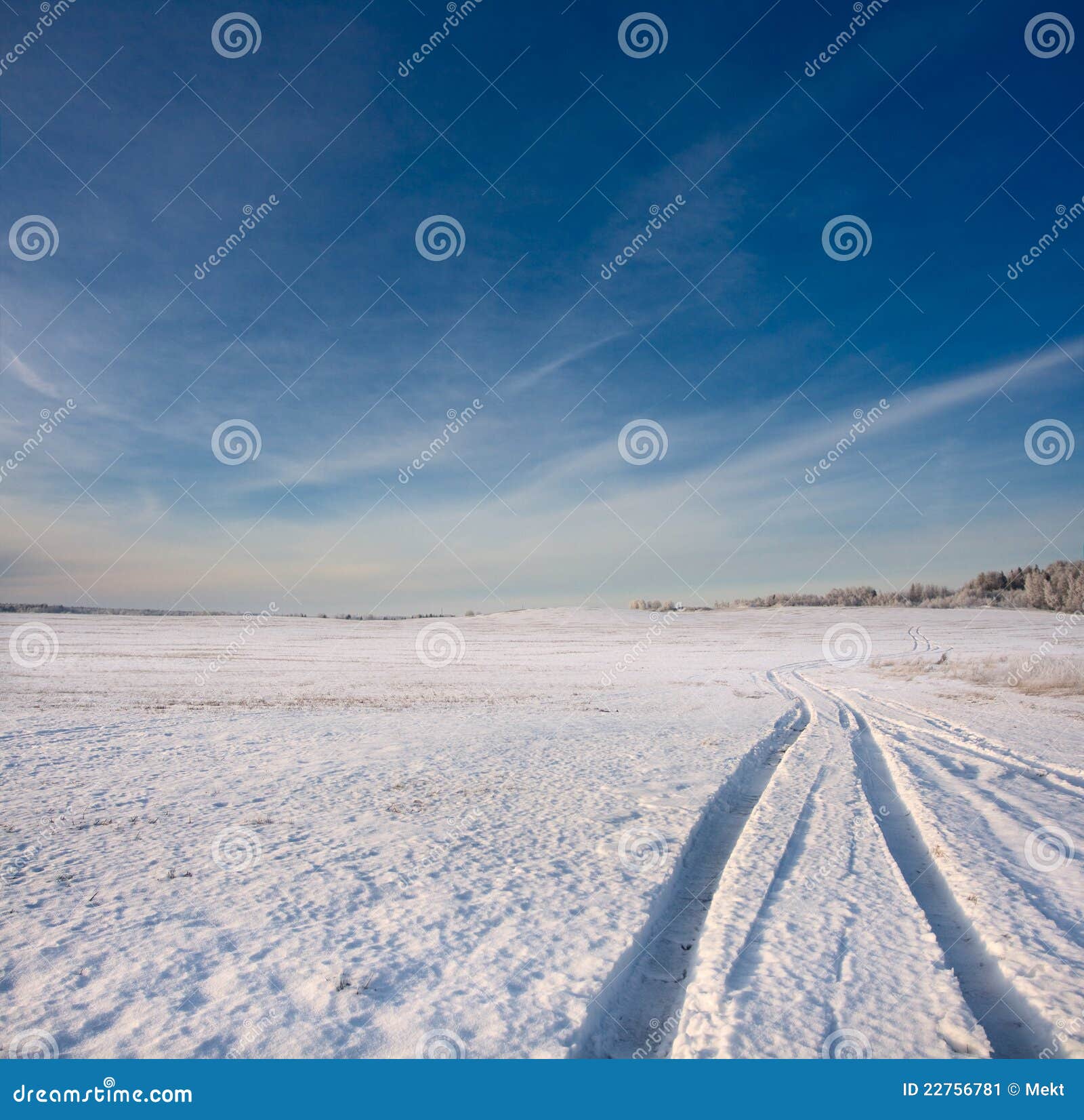 Snow abstract. Winter sky. Snow on the field.