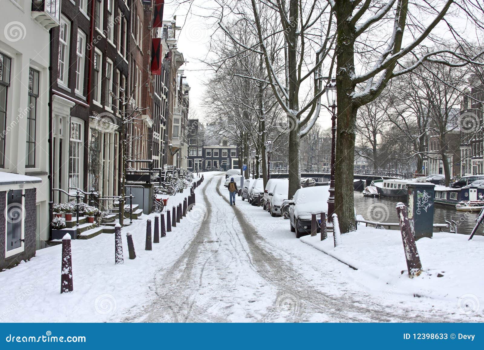 Snow In Amsterdam The Netherlands Stock Photos - Image: 12398633