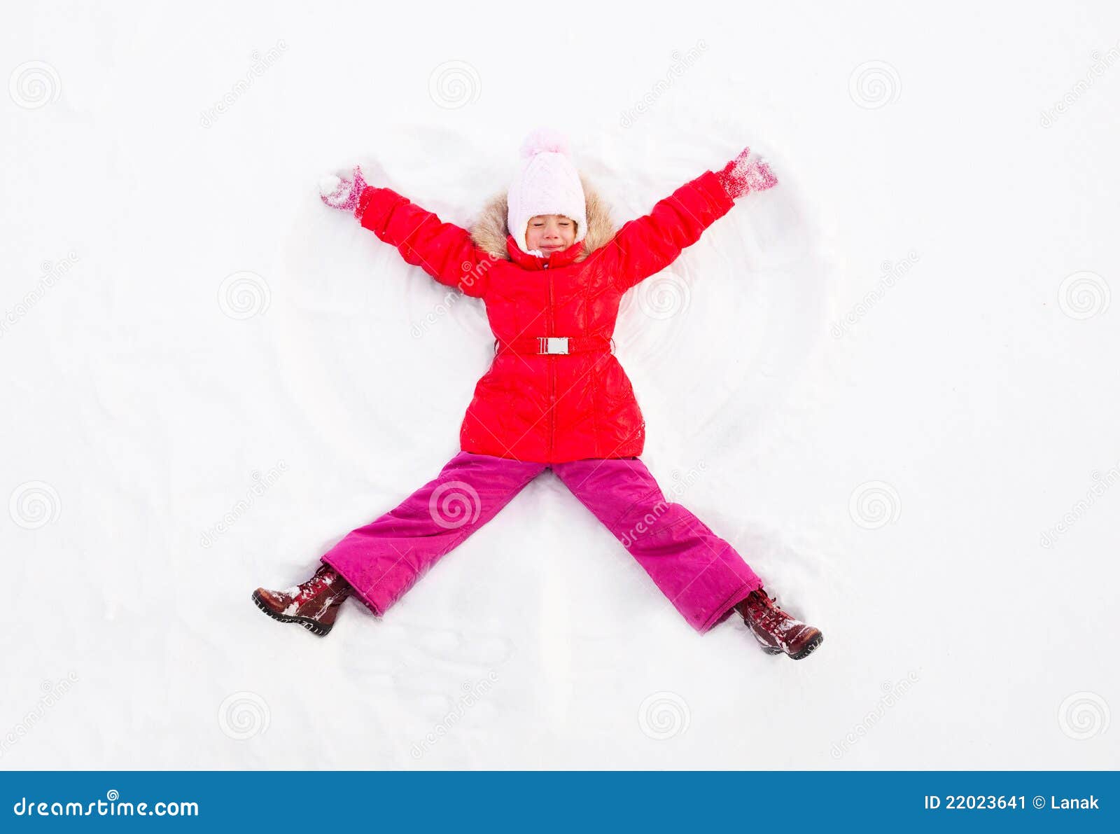 Snow angel stock image. Image of laughter, outside, landscape 22023641