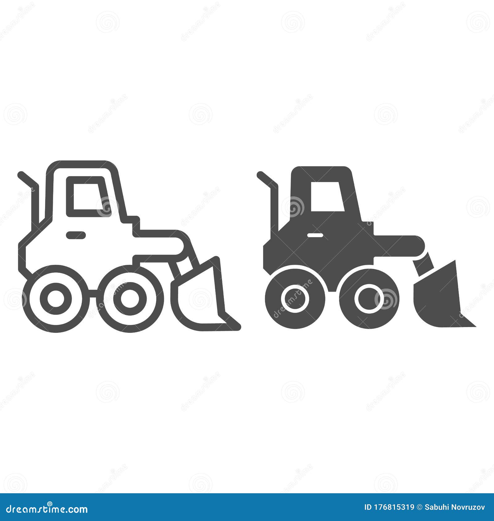 Download Snow Blower Line And Solid Icon. Ice Scraper And Loader ...