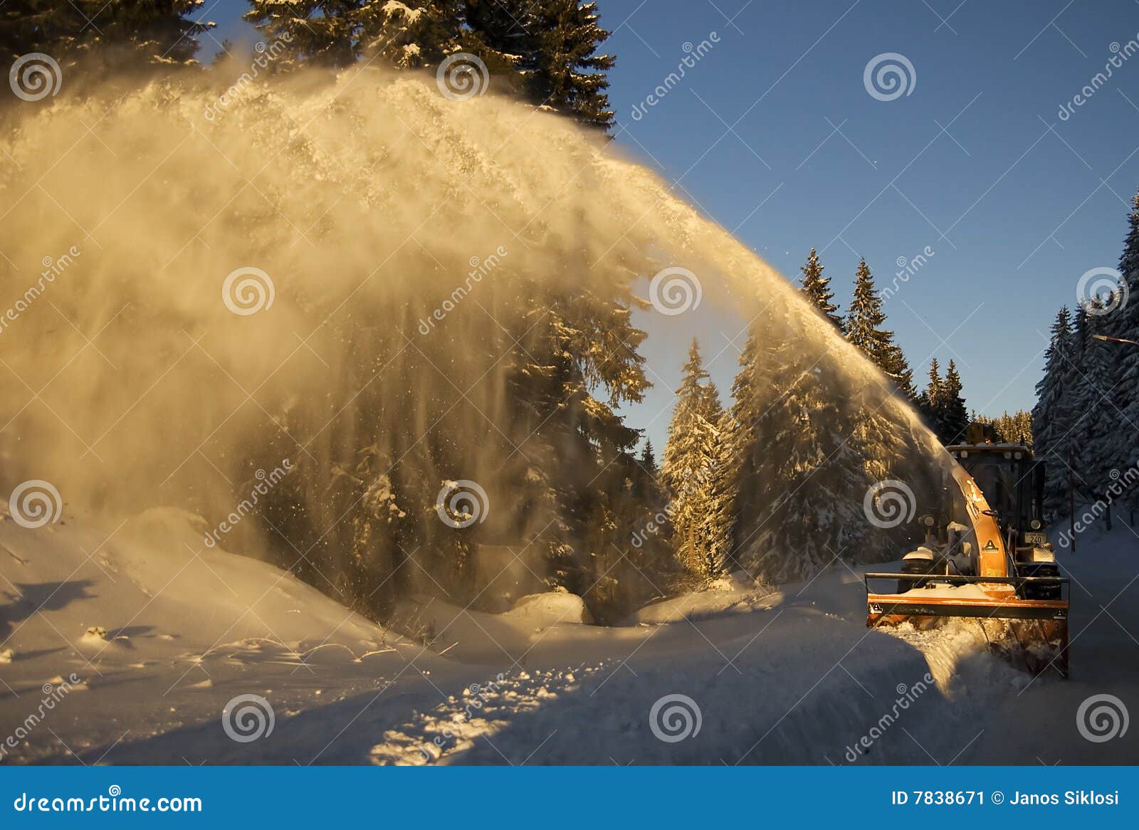 Snow blower vehicle stock image. Image of snow, yellow 7838671