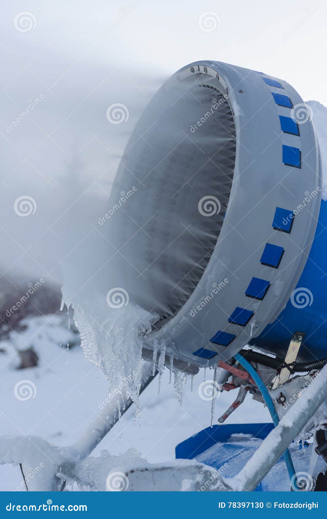 Snow cannon stock photo. Image of frost, winter, season 78397130