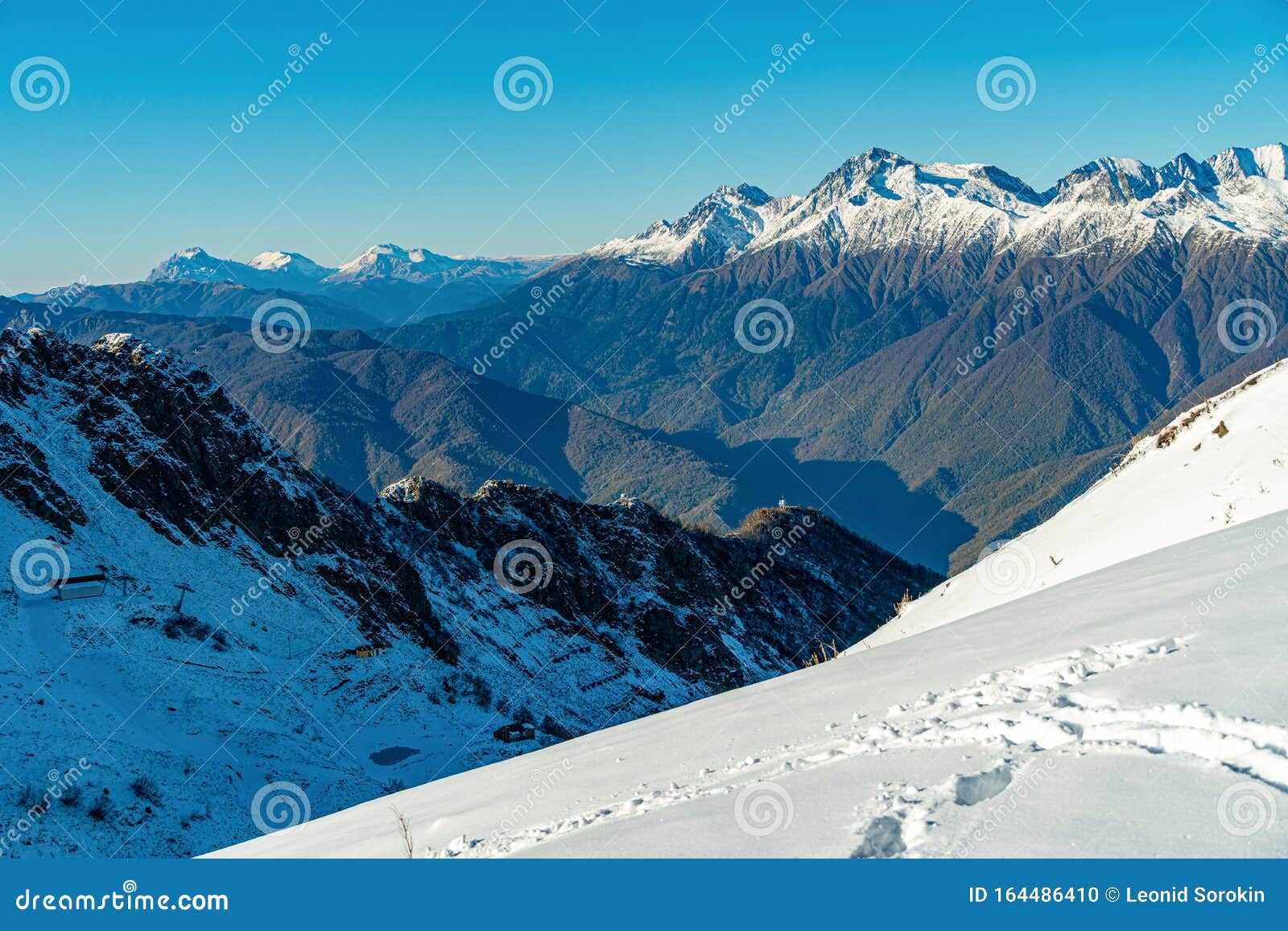 Snow Capped Peaks In The Rocky Mountains Stock Photo Image Of White