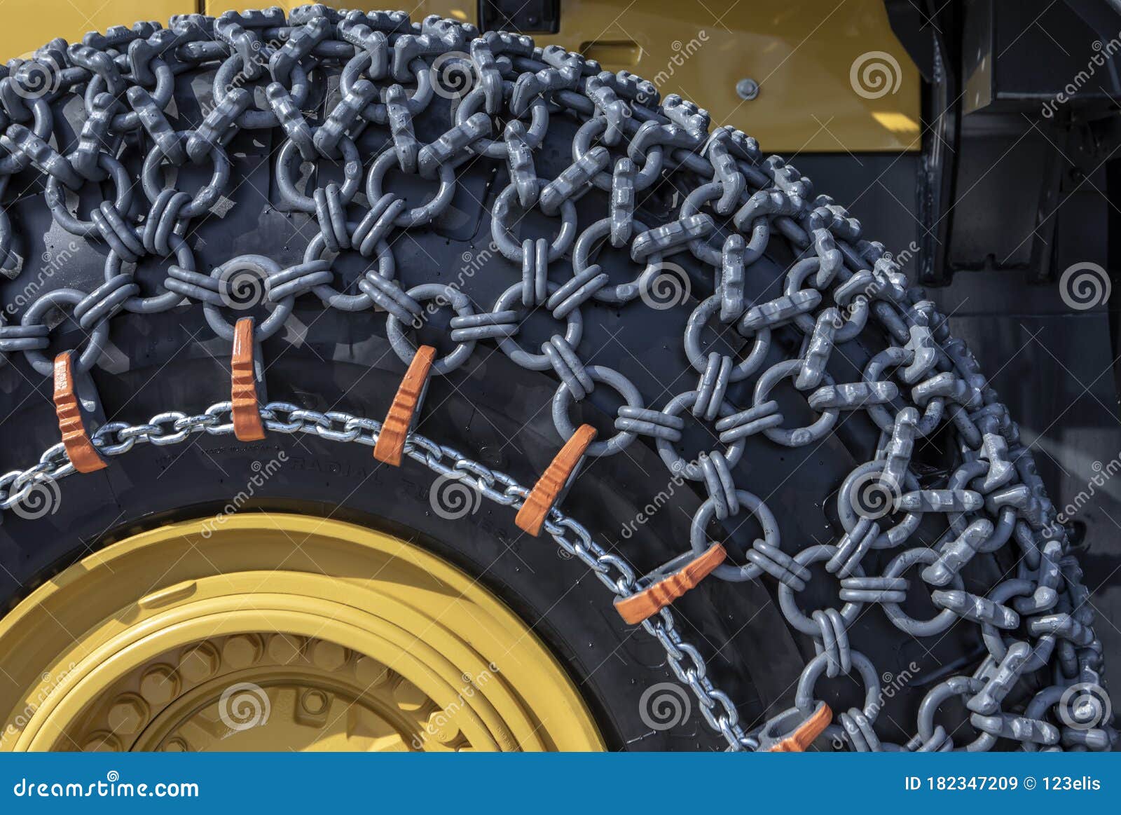 Snow chain for big tires stock image. Image of tyre 182347209