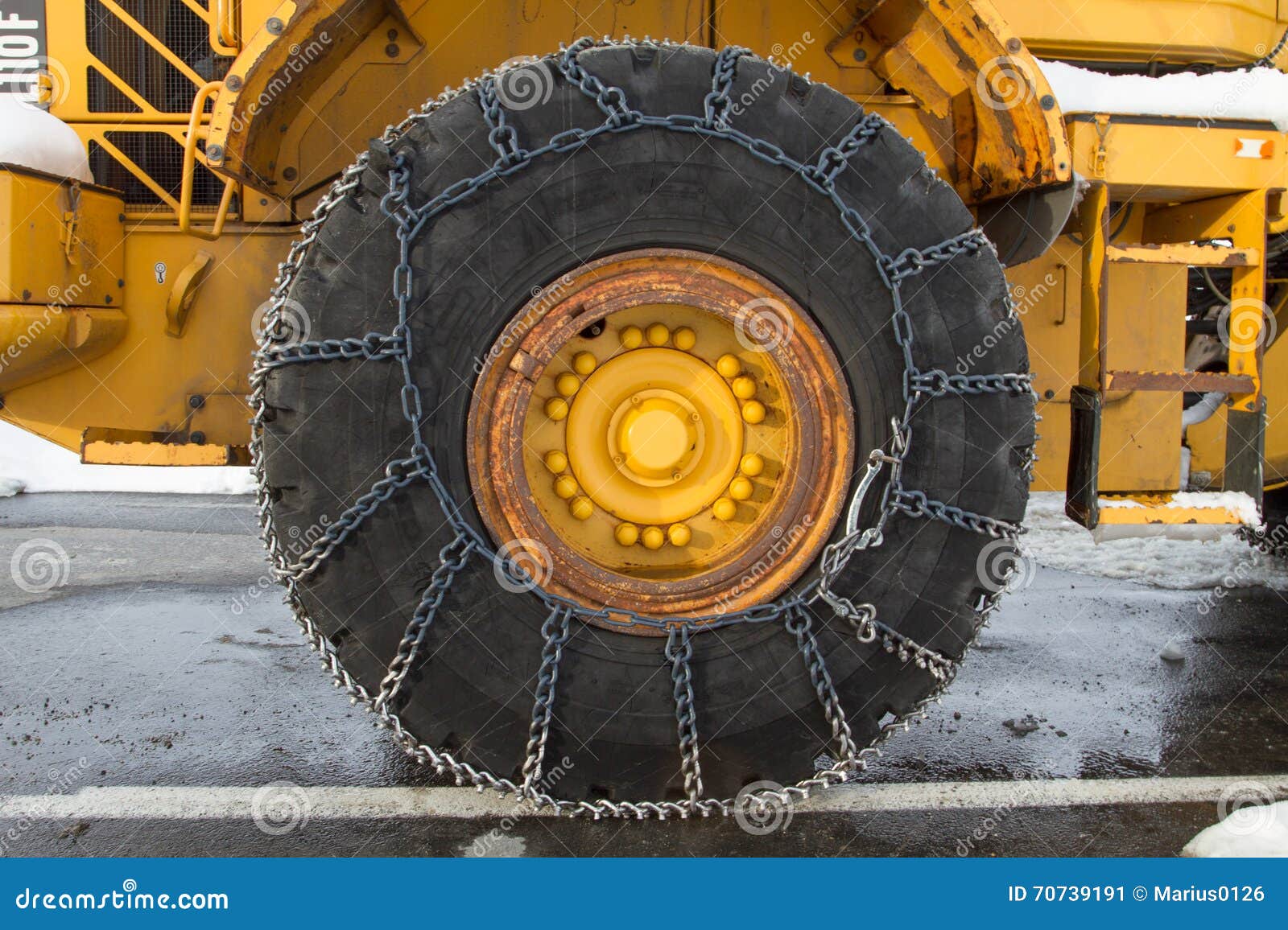 Snow chains stock image. Image of norway, safety, tractor 70739191