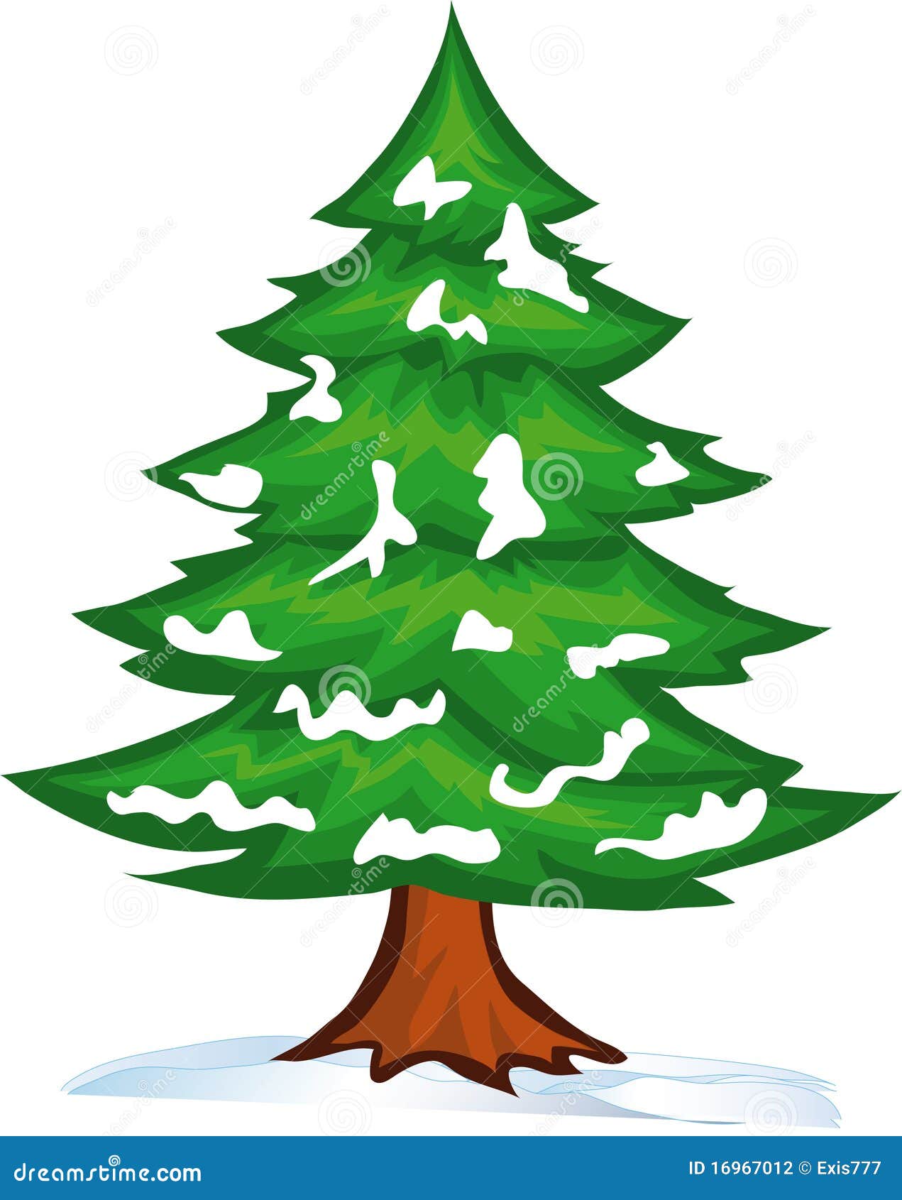 tree covered in snow clipart free