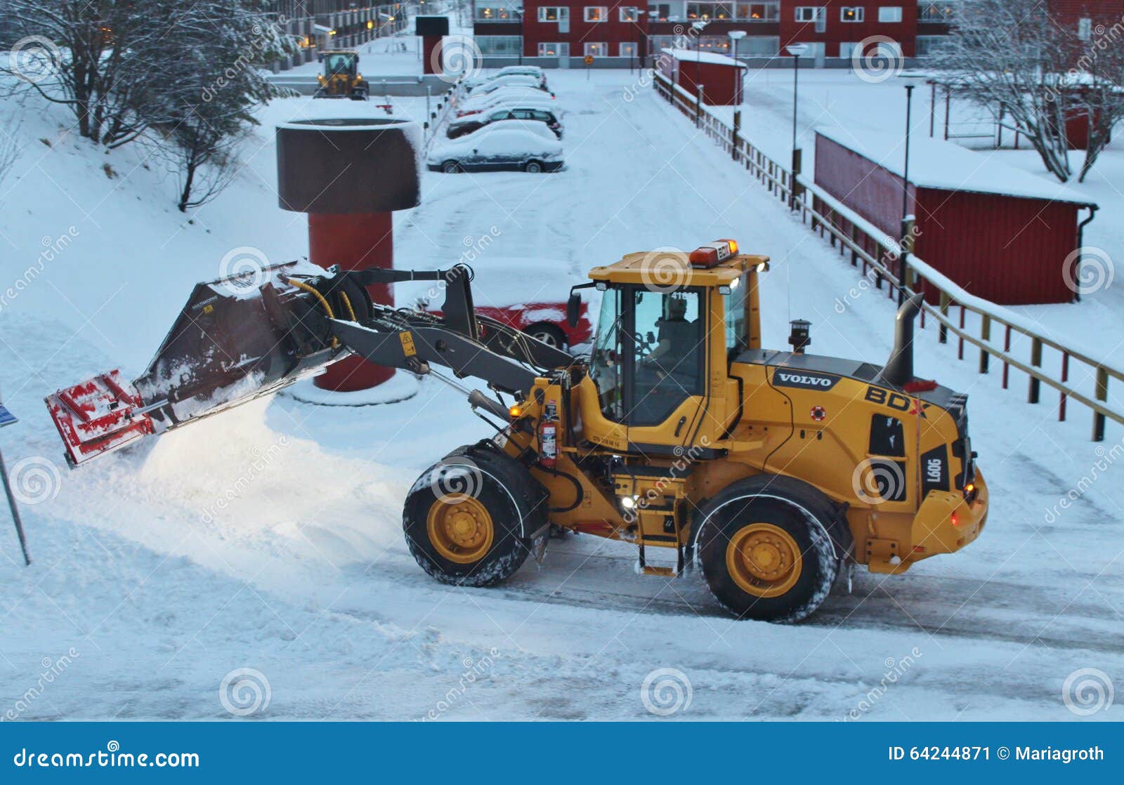 Snow clearance editorial photo. Image of road, covered 64244871