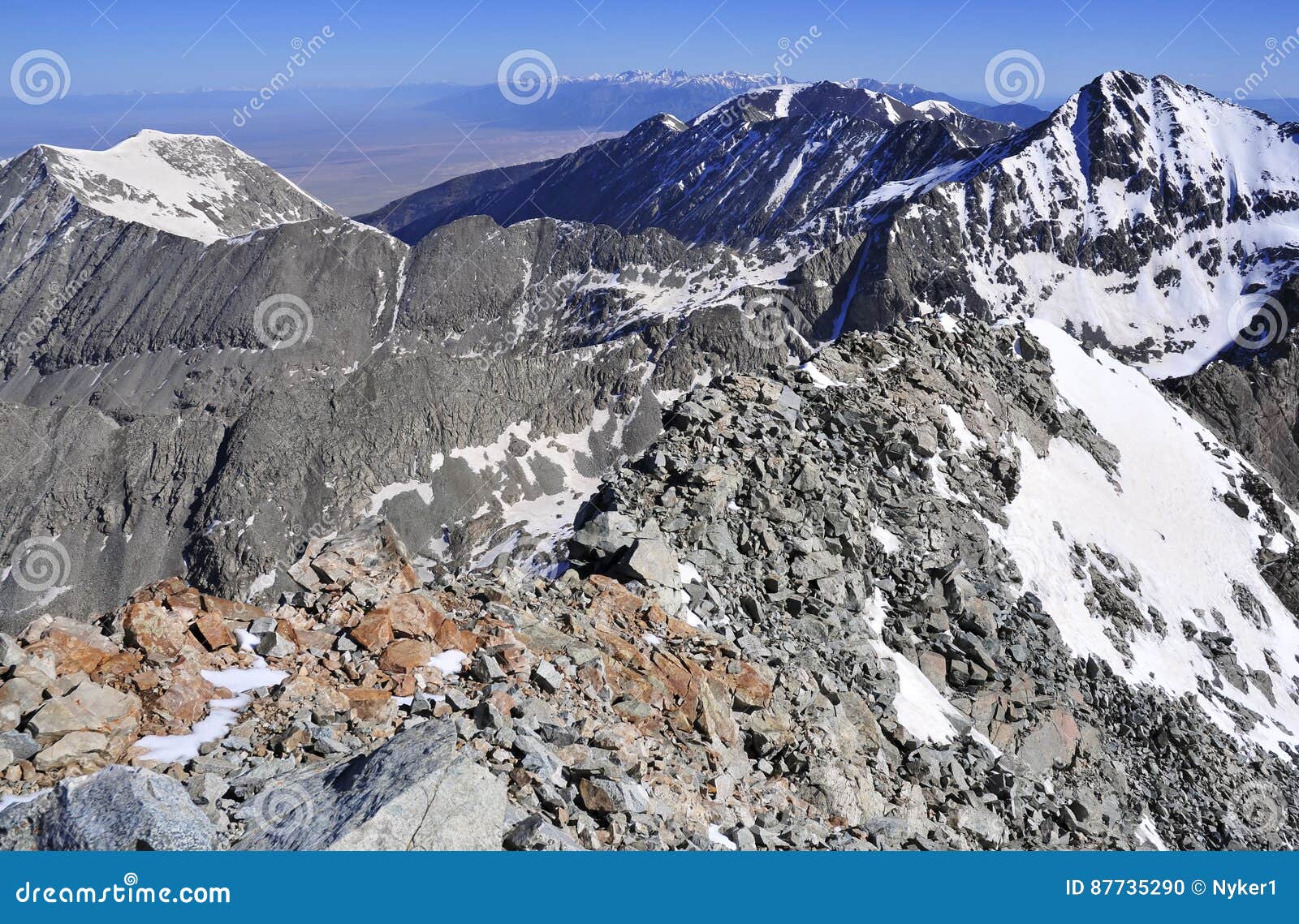 snow covered alpine landscape on colorado 14er little bear peak