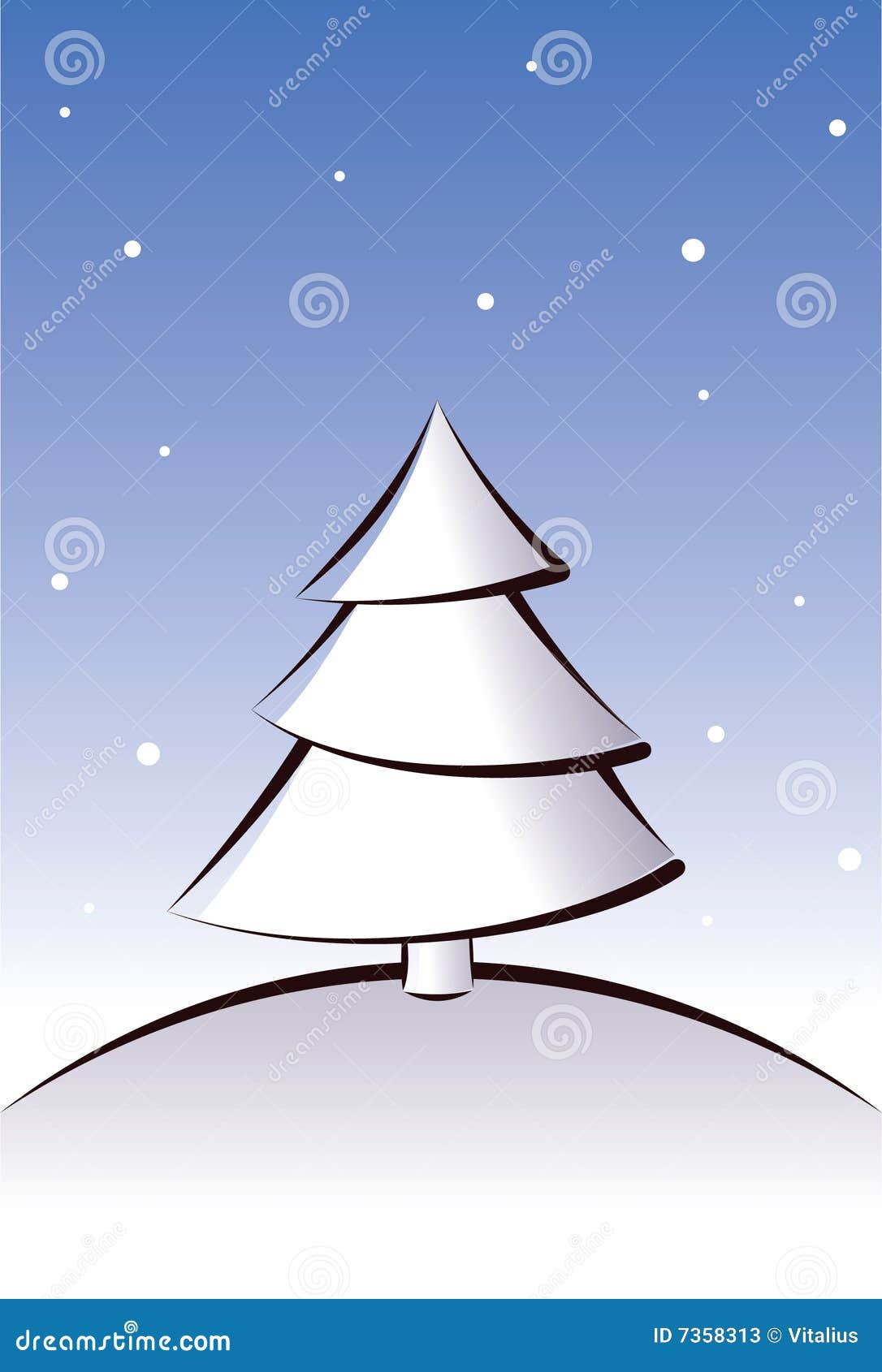 Snow Covered Christmas Tree Stock Vector Illustration of snowy