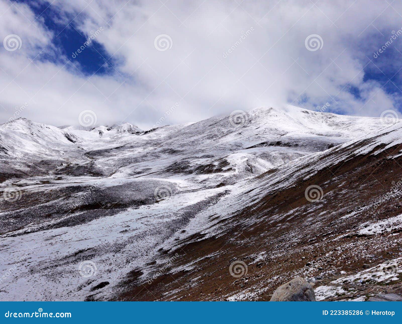 snow covered mira mountain, tibet, china.