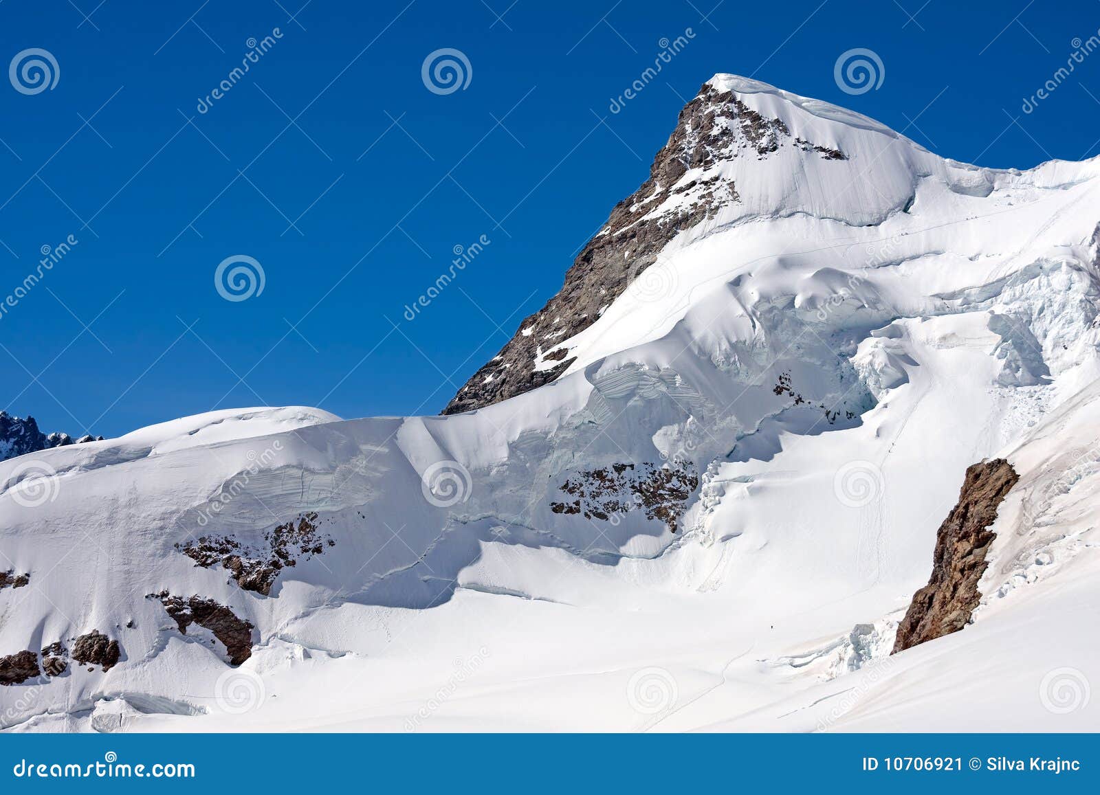 Snow Covered Mountain Jungfraujoch, Switzerland Stock Image Image of