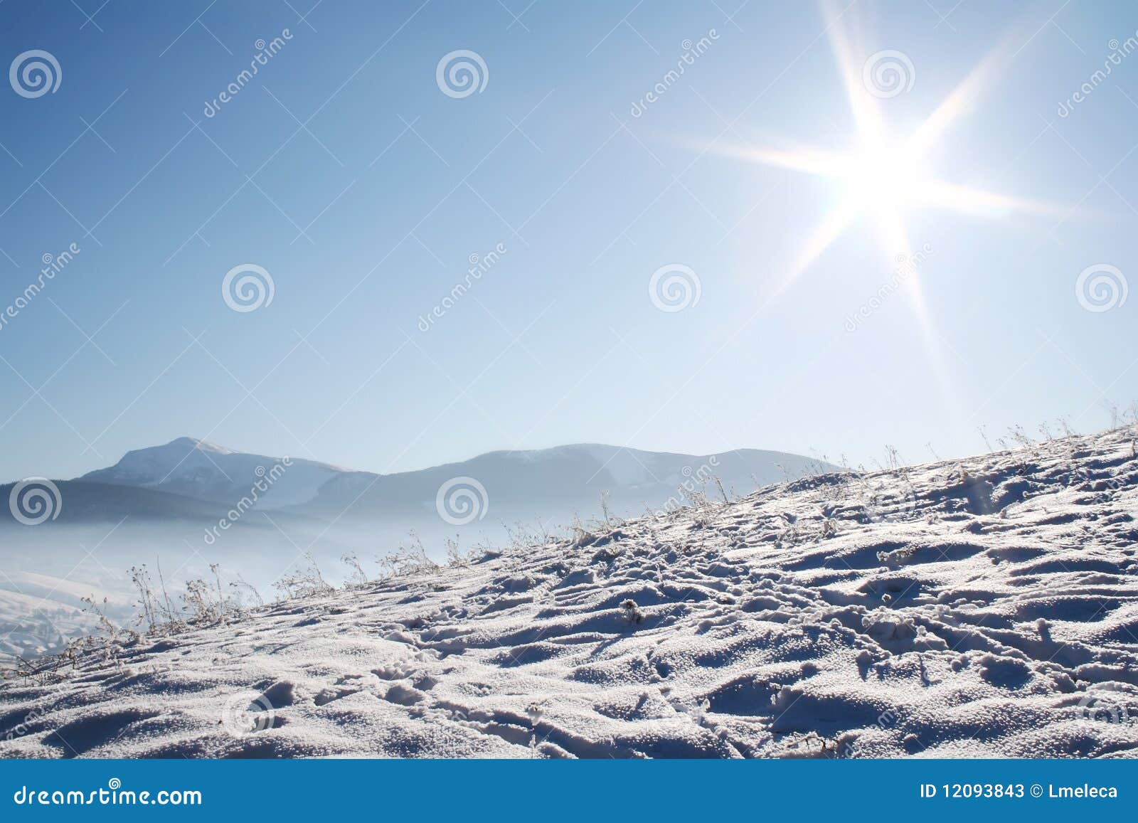 Snow Covered Mountains Under Blue Sky Stock Image Image Of Snow