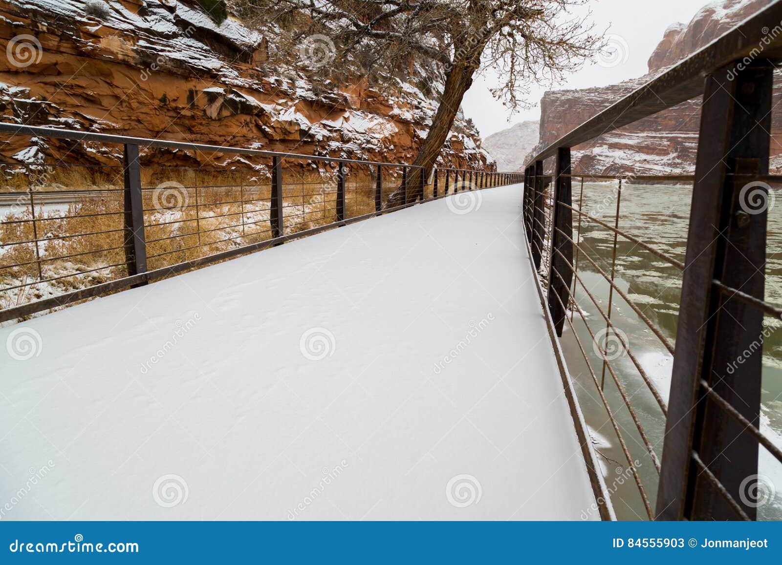 Snow Covered Path stock image. Image of path, weather - 84555903
