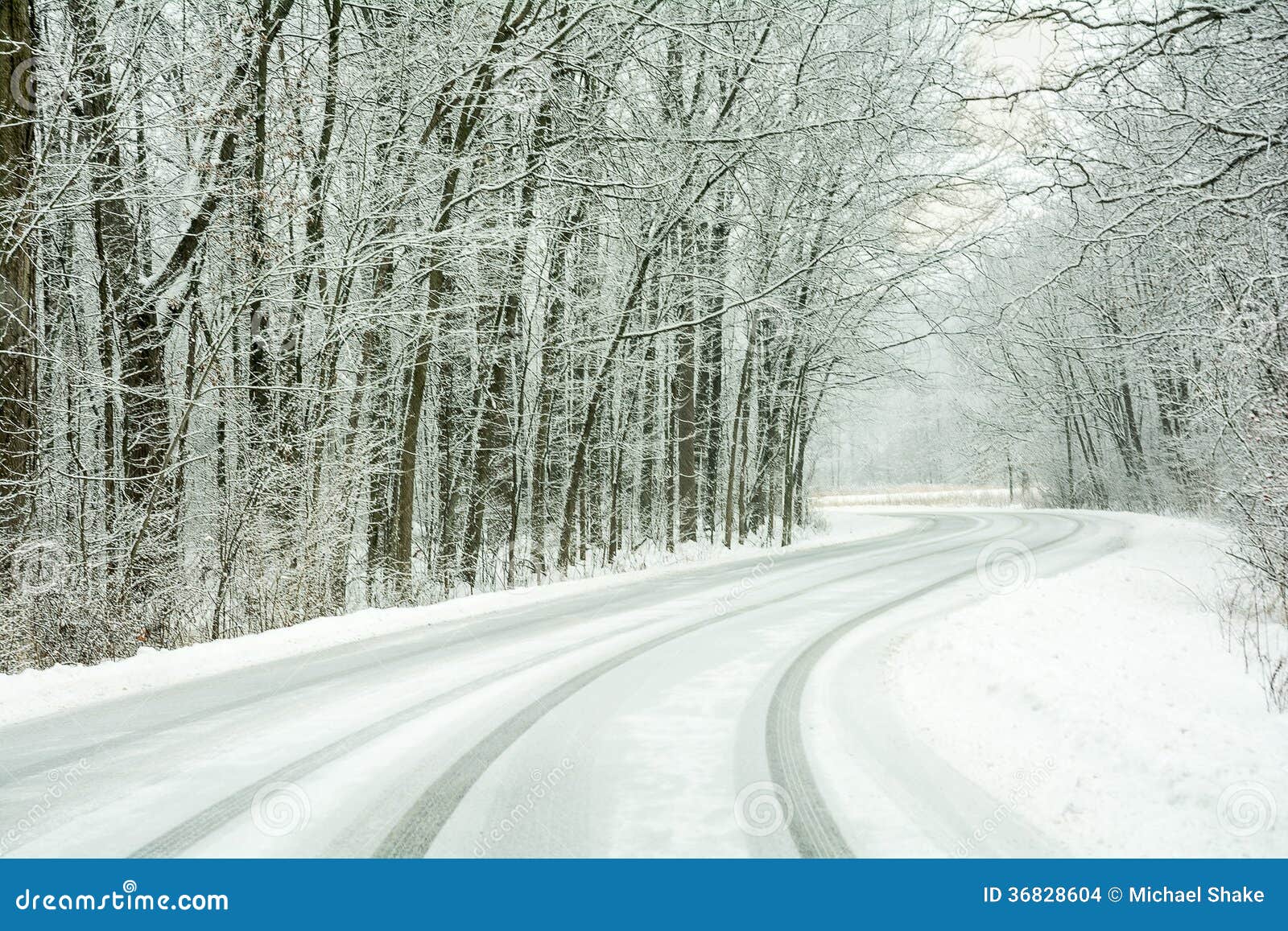 Snow Covered Road stock photo. Image of frozen, pretty 36828604