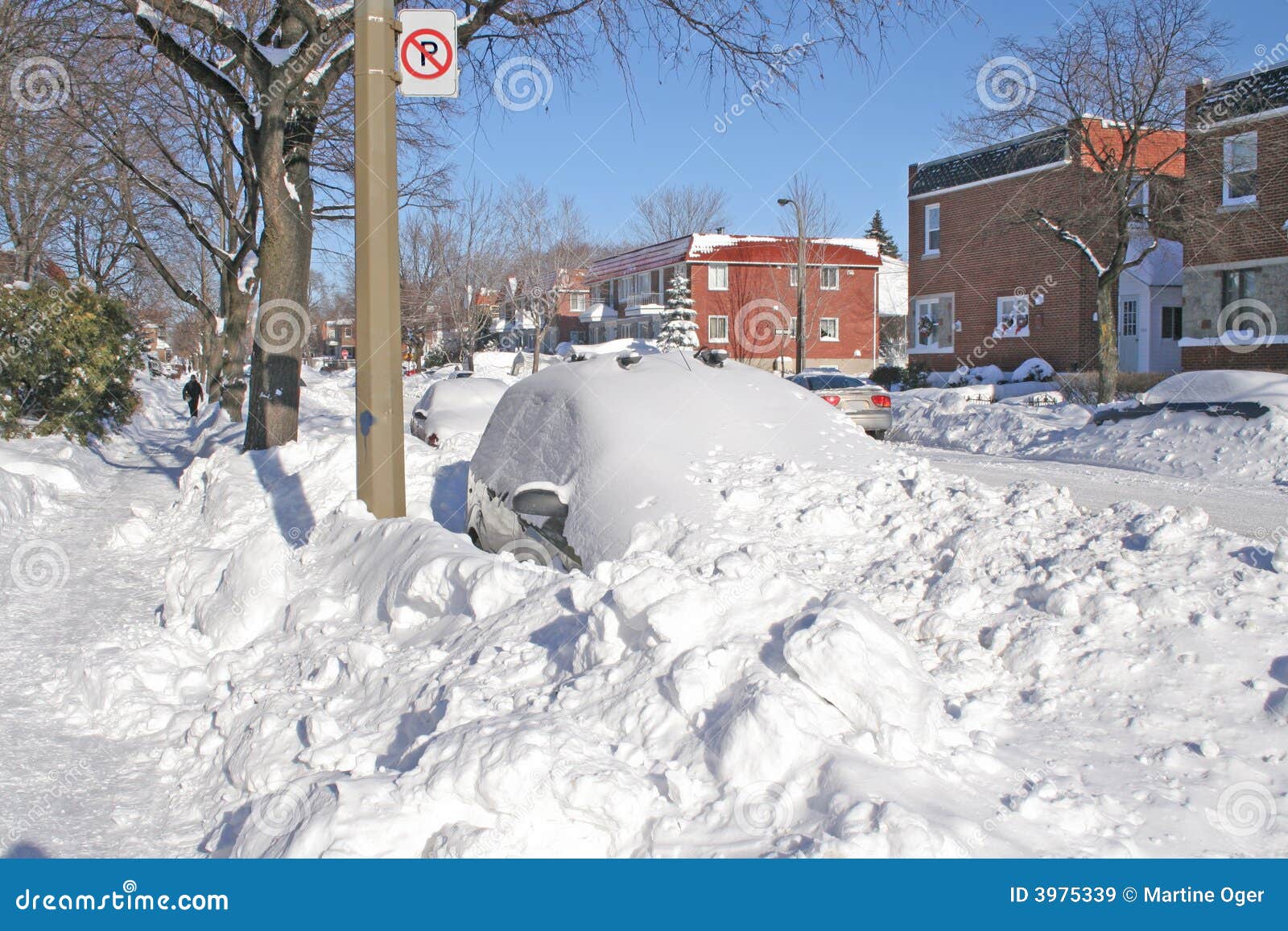 Snow covered street stock image. Image of path, conditions - 3975339