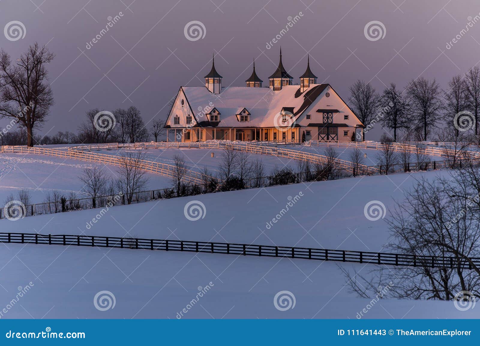 Historic, Snow Covered Manchester Farm Barn - Lexington 