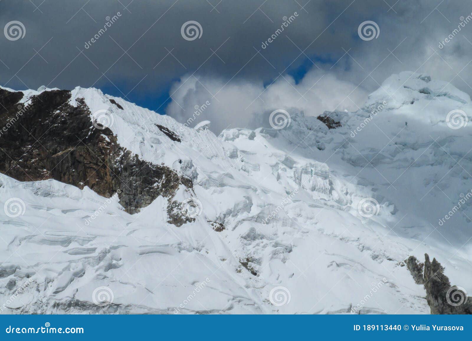 High Snowcaped Mountain Beautiful Scenic Landscape Stock Photo Image