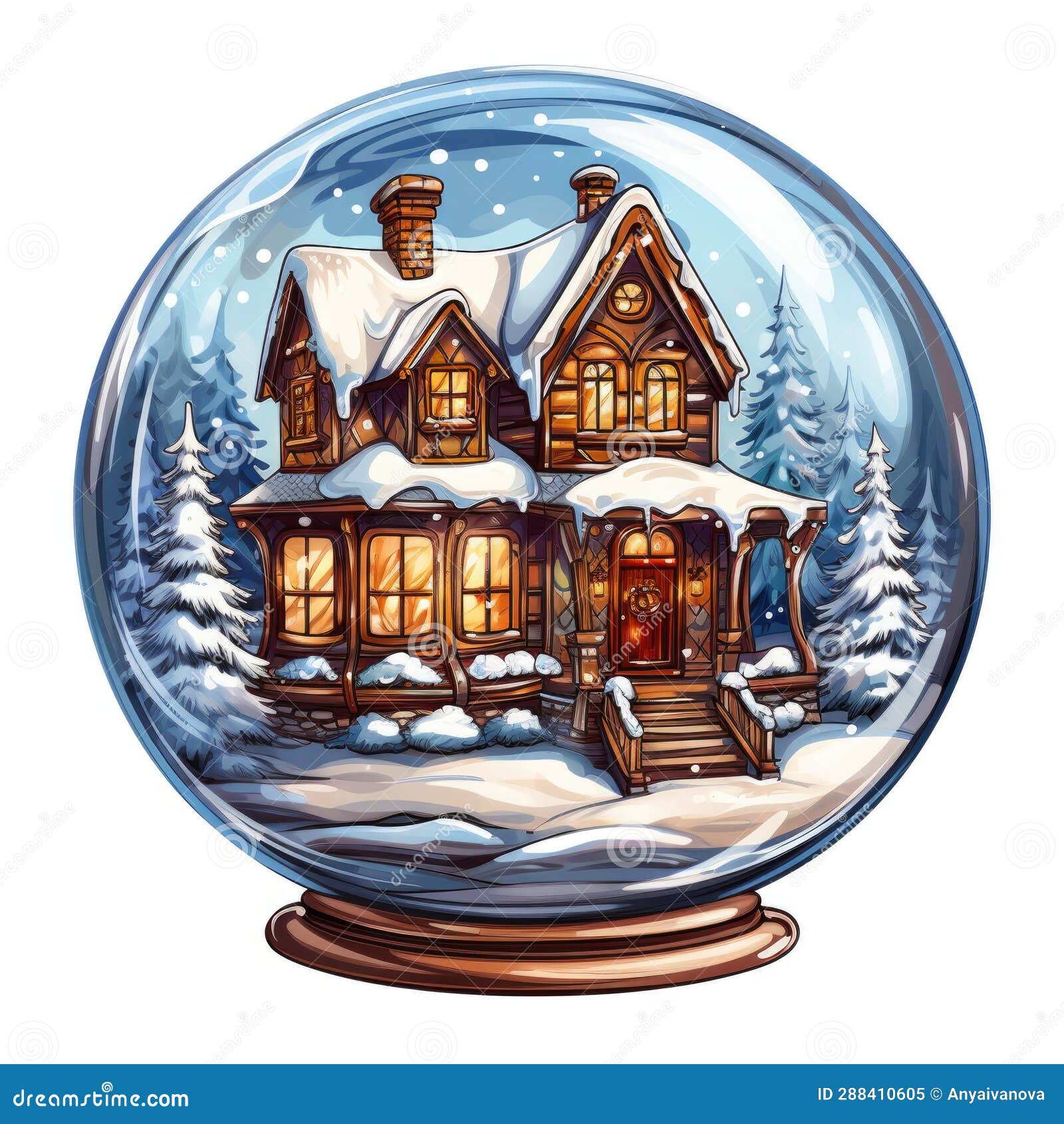 A Snow Globe with a House Inside of it. Stock Image Image of gift