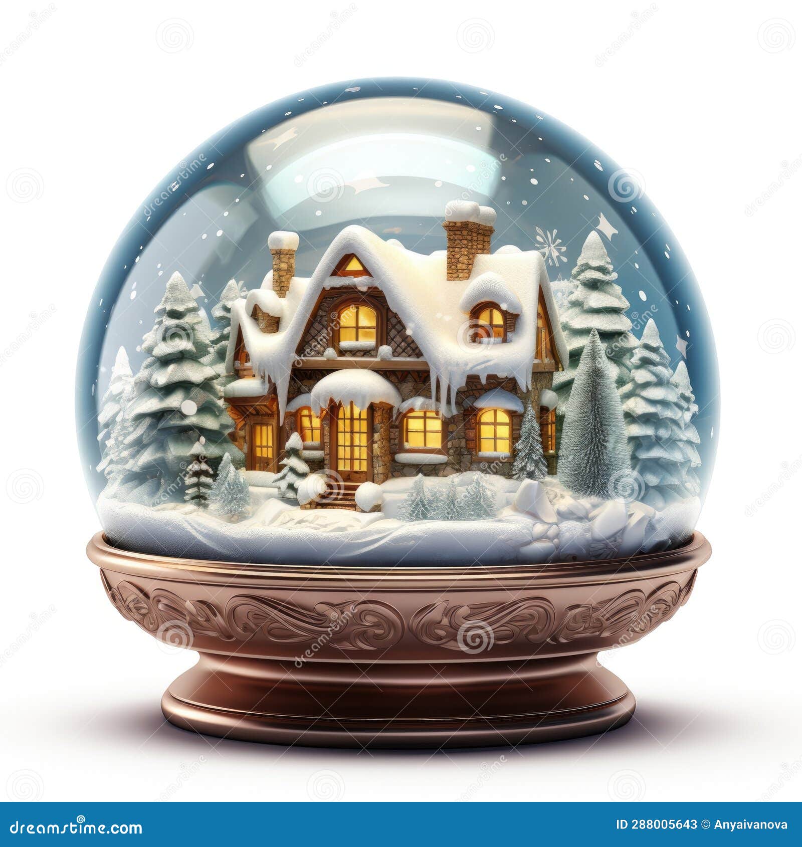 A Snow Globe with a House Inside of it. Stock Image Image of humor
