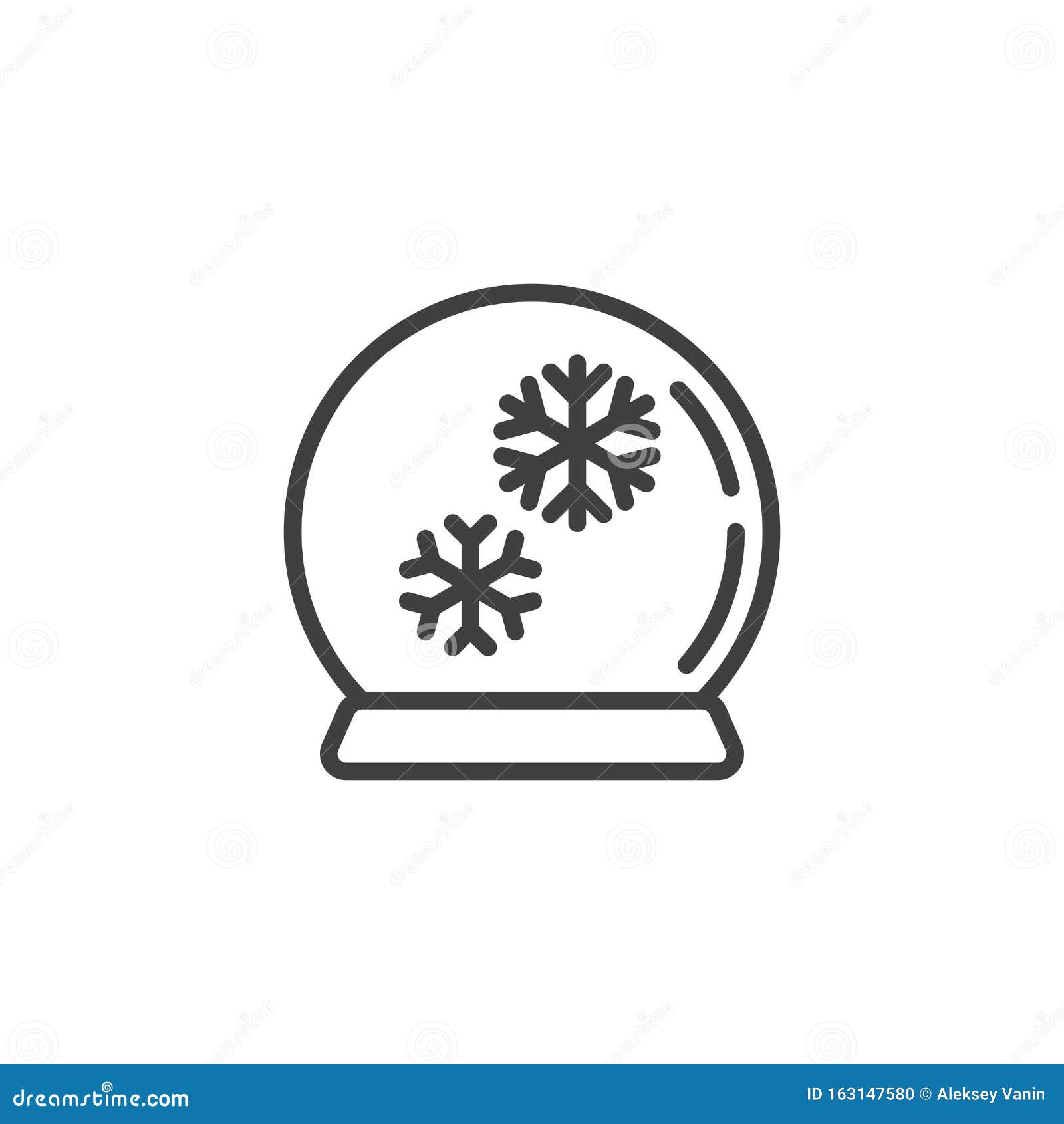 Snow globe line icon stock vector. Illustration of logo - 163147580